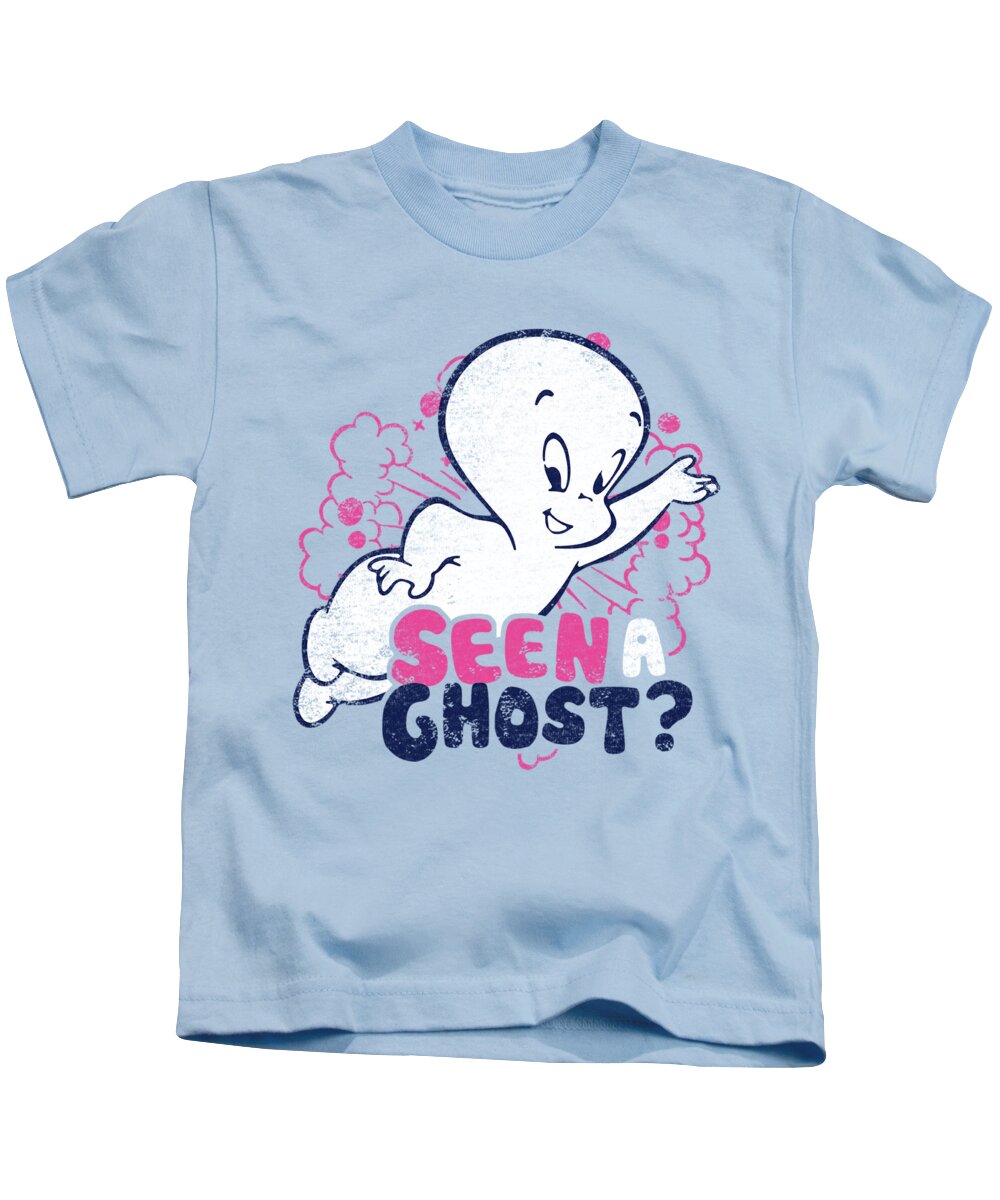  Kids T-Shirt featuring the digital art Casper - Seen A Ghost by Brand A