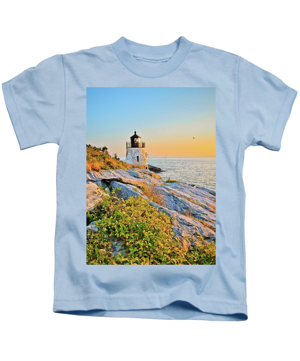 Castle Kids T-Shirt featuring the photograph Castle Hill Lighthouse 1 Newport by Marianne Campolongo