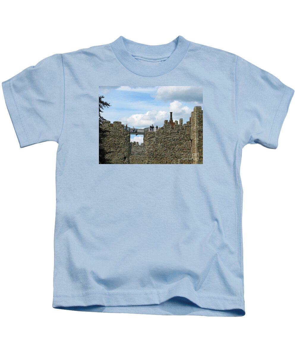 England Kids T-Shirt featuring the photograph Castle Wall Walk by Ann Horn