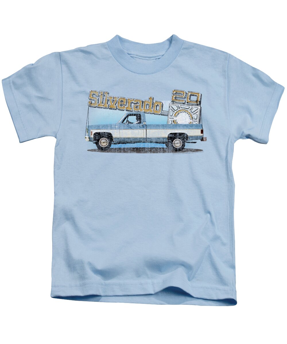  Kids T-Shirt featuring the digital art Chevrolet - Old Silverado Sketch by Brand A