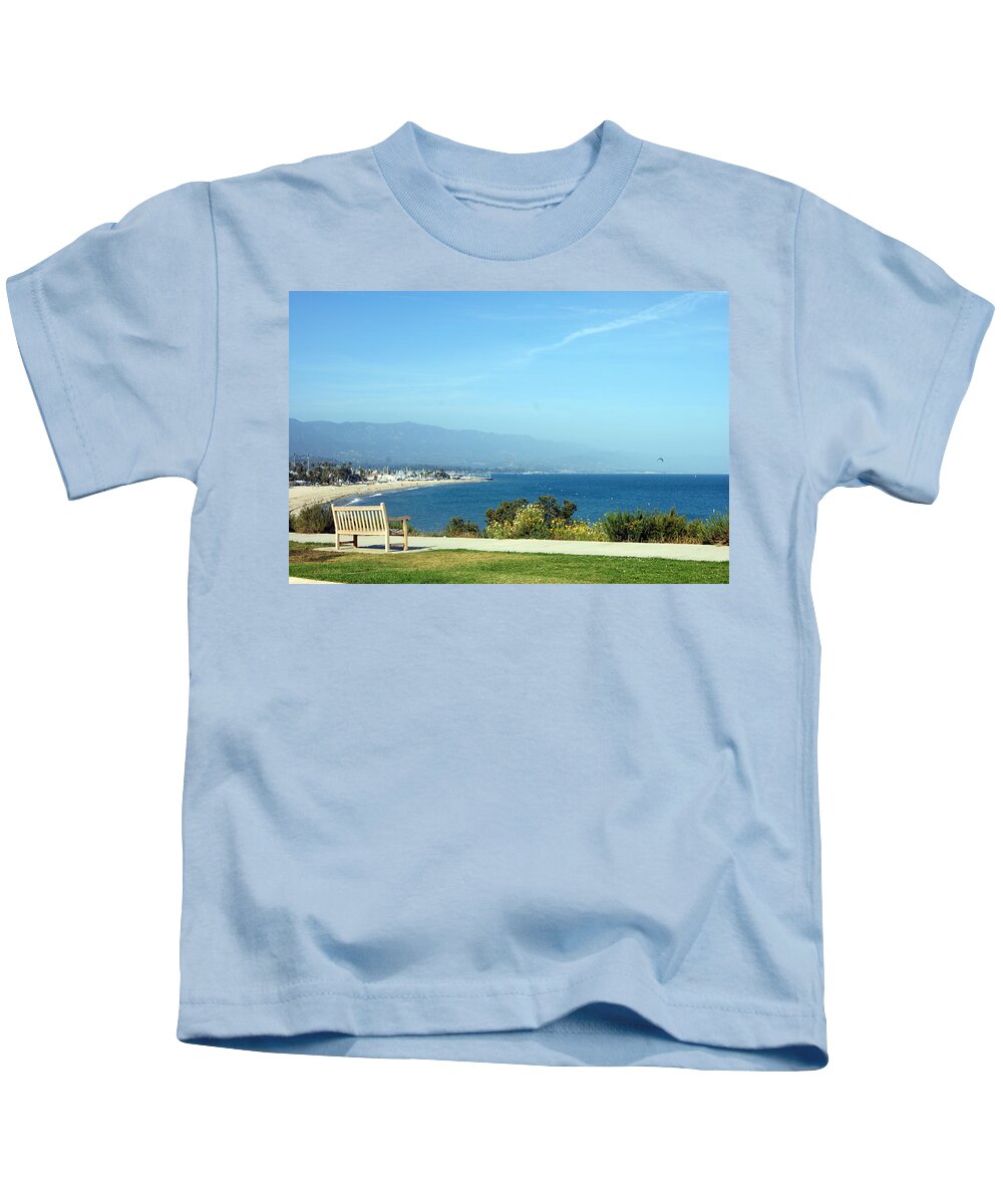 Bench Kids T-Shirt featuring the photograph Come Rest Awhile by Beth Collins