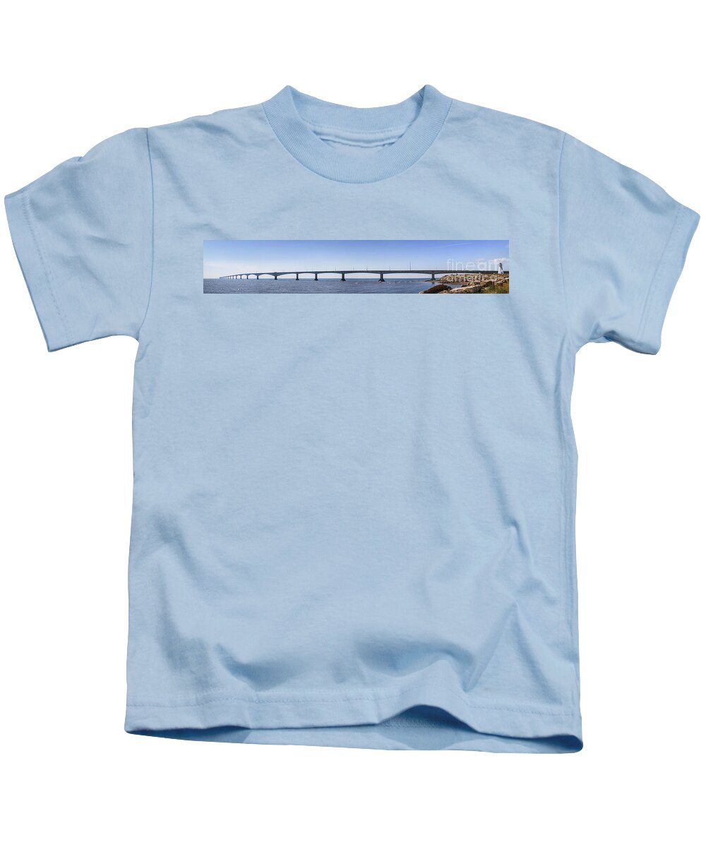 Bridge Kids T-Shirt featuring the photograph Confederation Bridge panorama 3 by Elena Elisseeva
