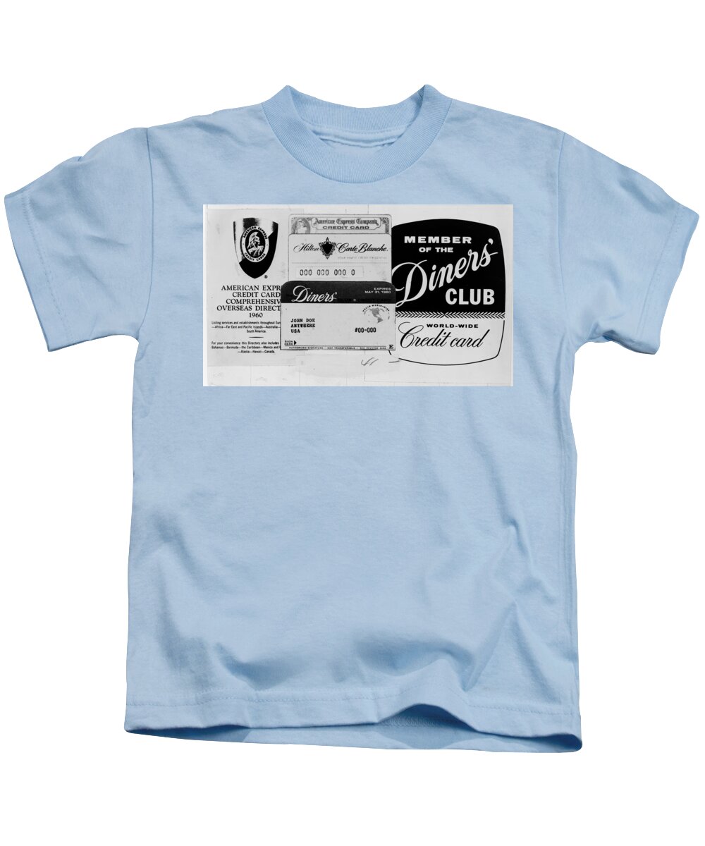1960 Kids T-Shirt featuring the photograph Credit Cards, 1960 by Granger