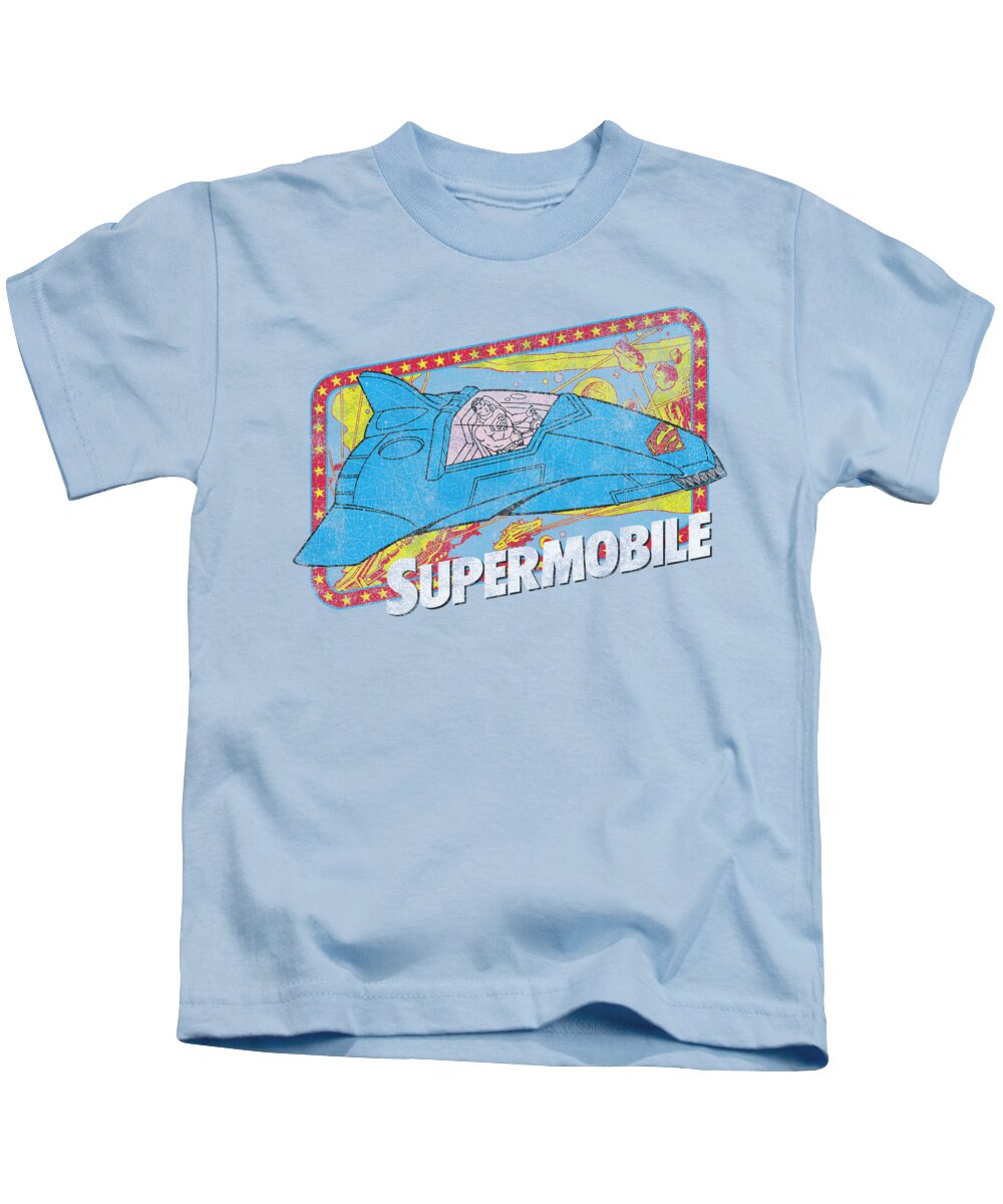 Dc Comics Kids T-Shirt featuring the digital art Dc - Supermobile by Brand A