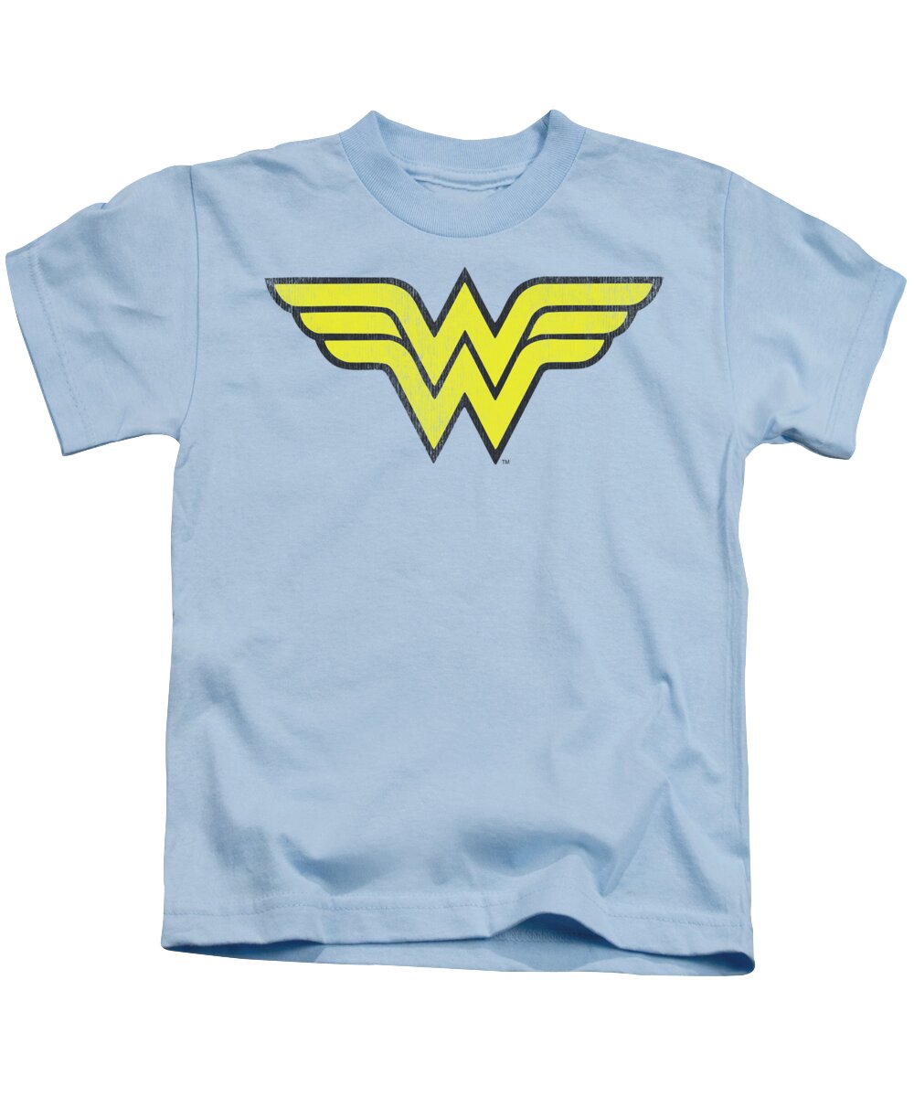  Kids T-Shirt featuring the digital art Dc - Ww Logo Distressed by Brand A