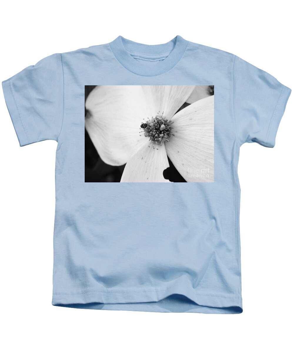 Flower Kids T-Shirt featuring the photograph Dogwood Black and White 2 by Andrea Anderegg
