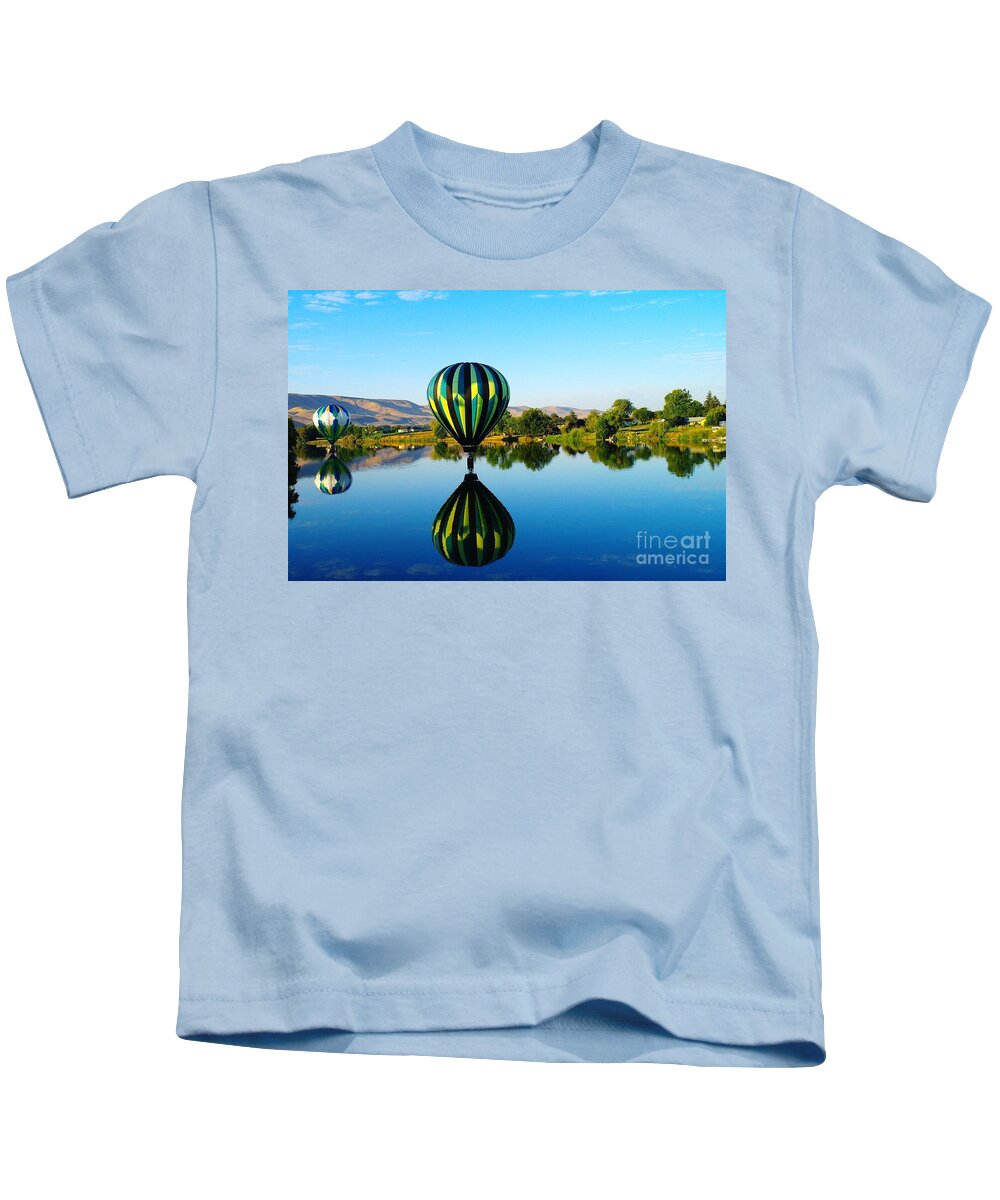 Reflections Kids T-Shirt featuring the photograph Double Touchdown by Jeff Swan