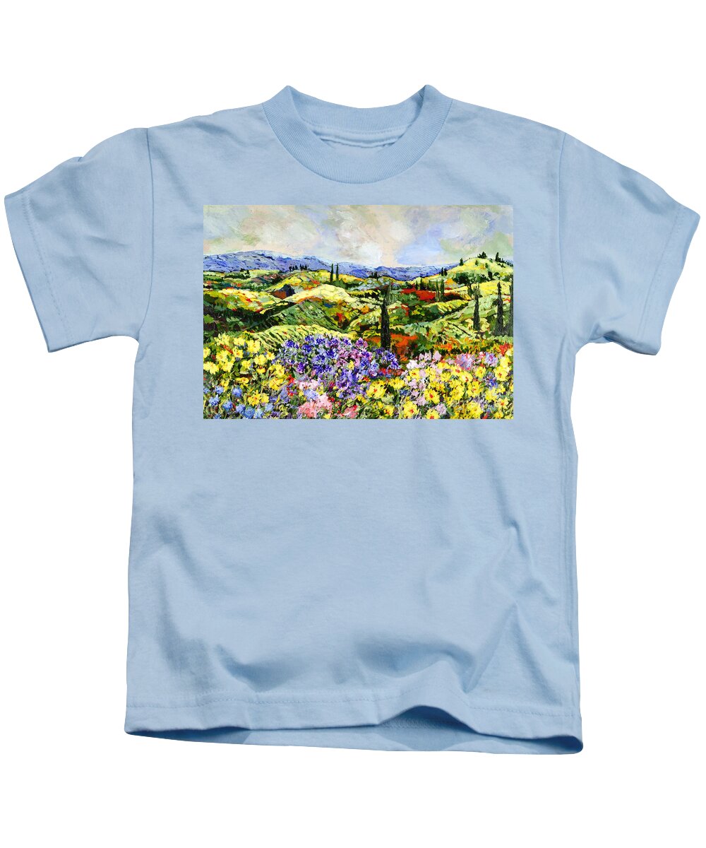 Landscape Kids T-Shirt featuring the painting Dream Valley by Allan P Friedlander