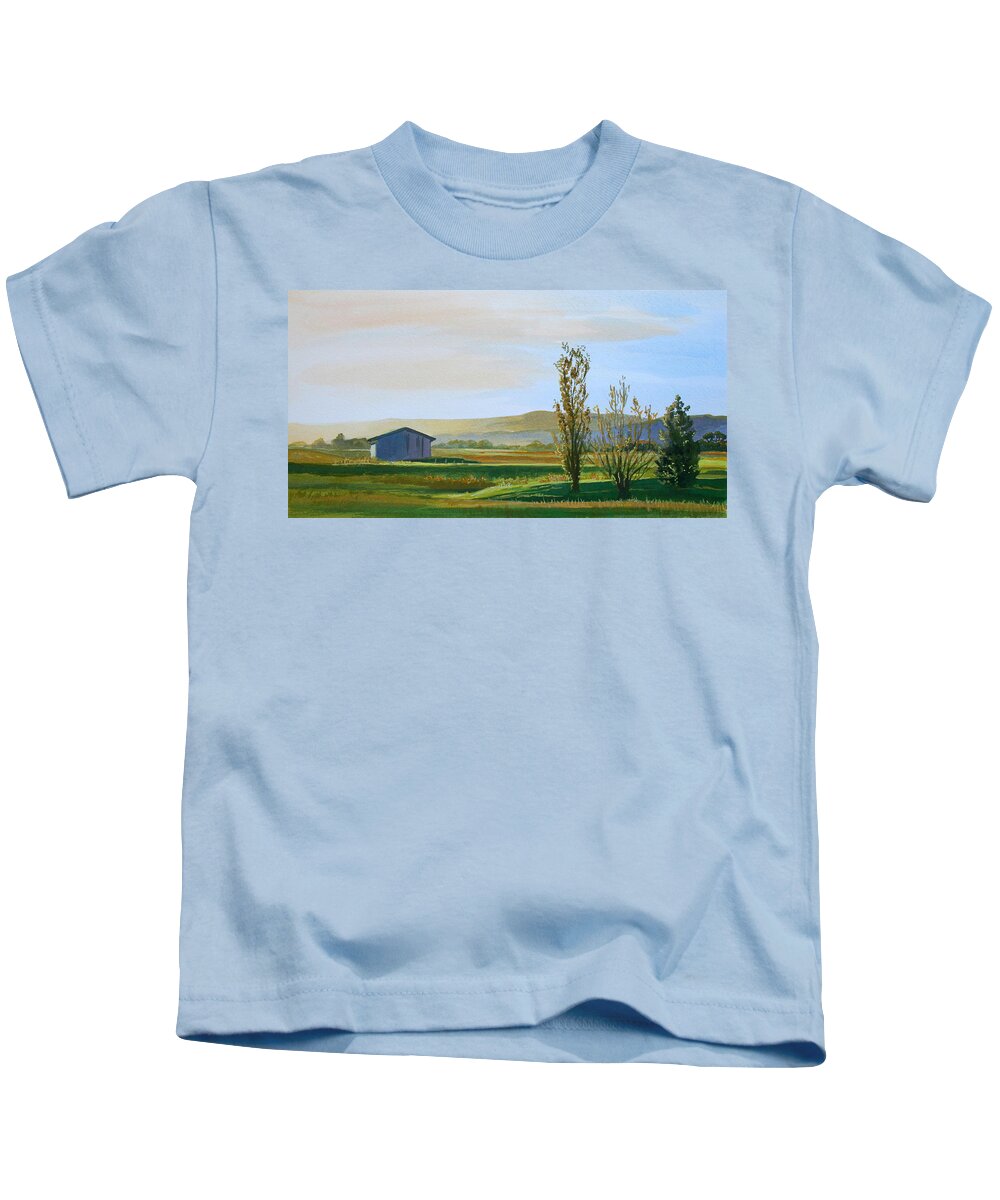 Jan Lawnikanis Kids T-Shirt featuring the painting Early to Rise by Jan Lawnikanis