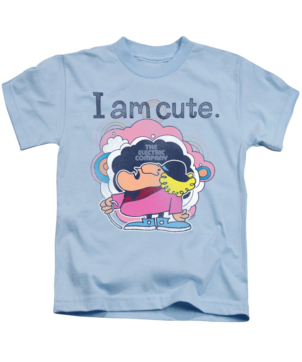  Kids T-Shirt featuring the digital art Electric Company - I Am Cute by Brand A