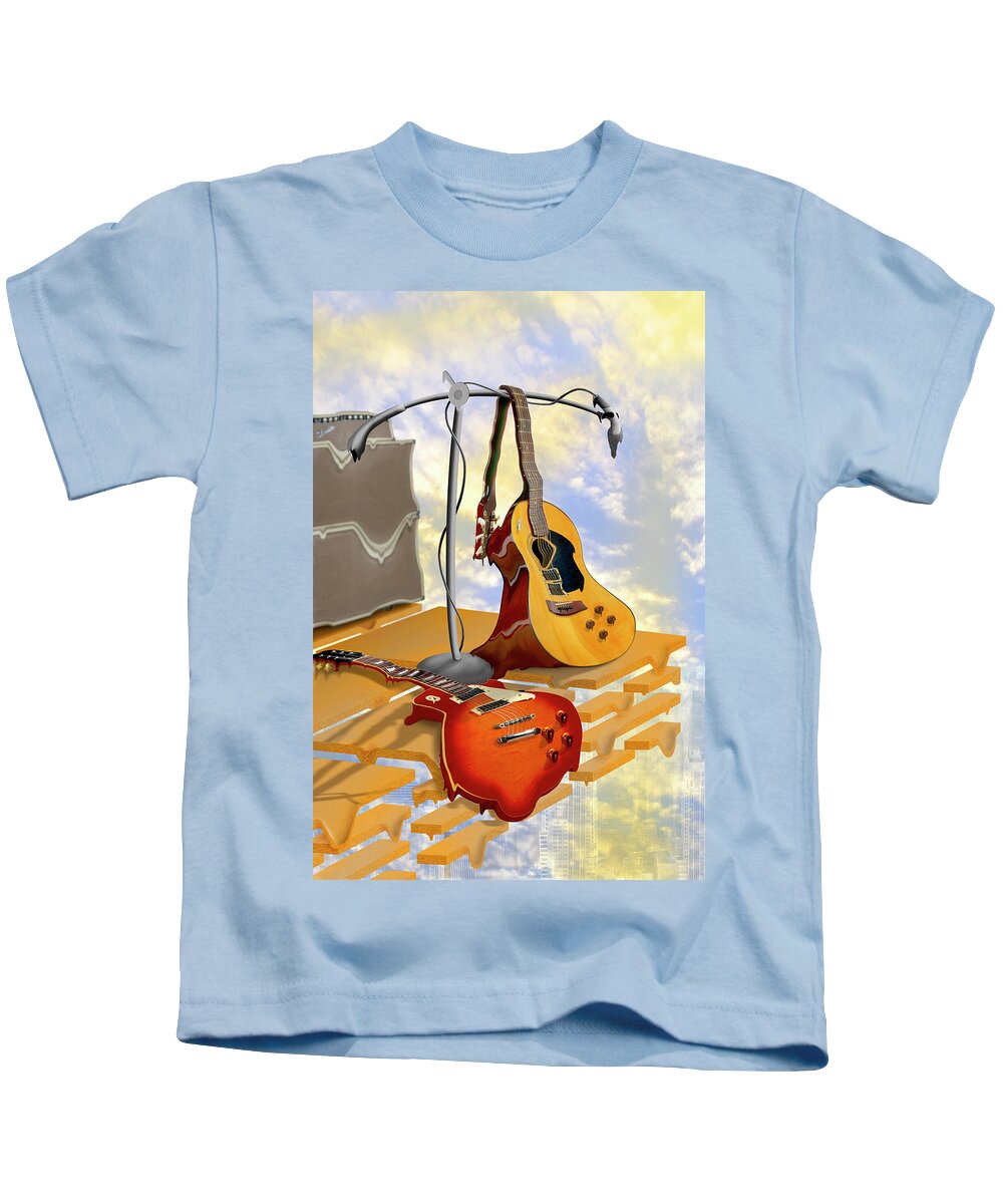 Les Paul Kids T-Shirt featuring the photograph Electrical Meltdown by Mike McGlothlen