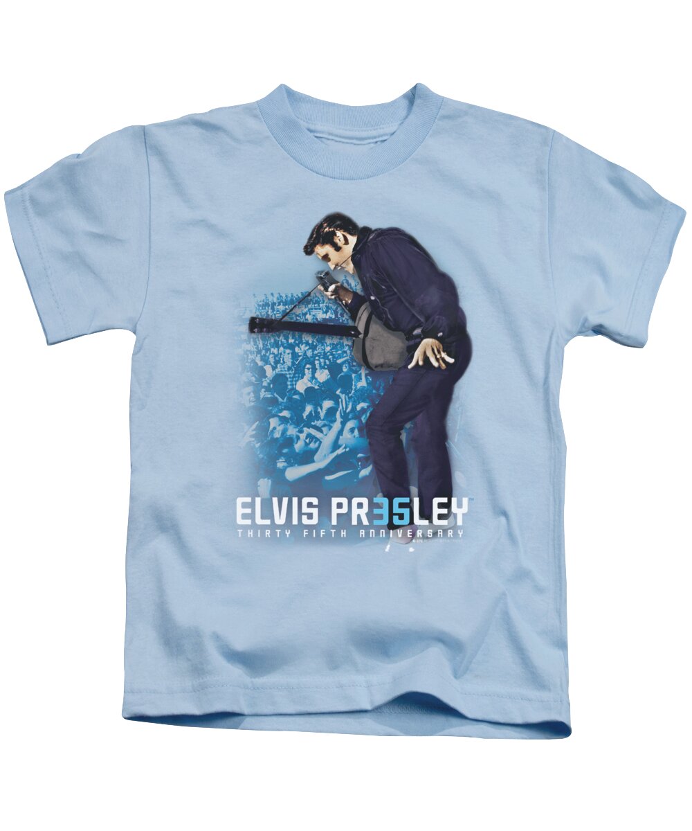  Kids T-Shirt featuring the digital art Elvis - 35th Anniversary 3 by Brand A
