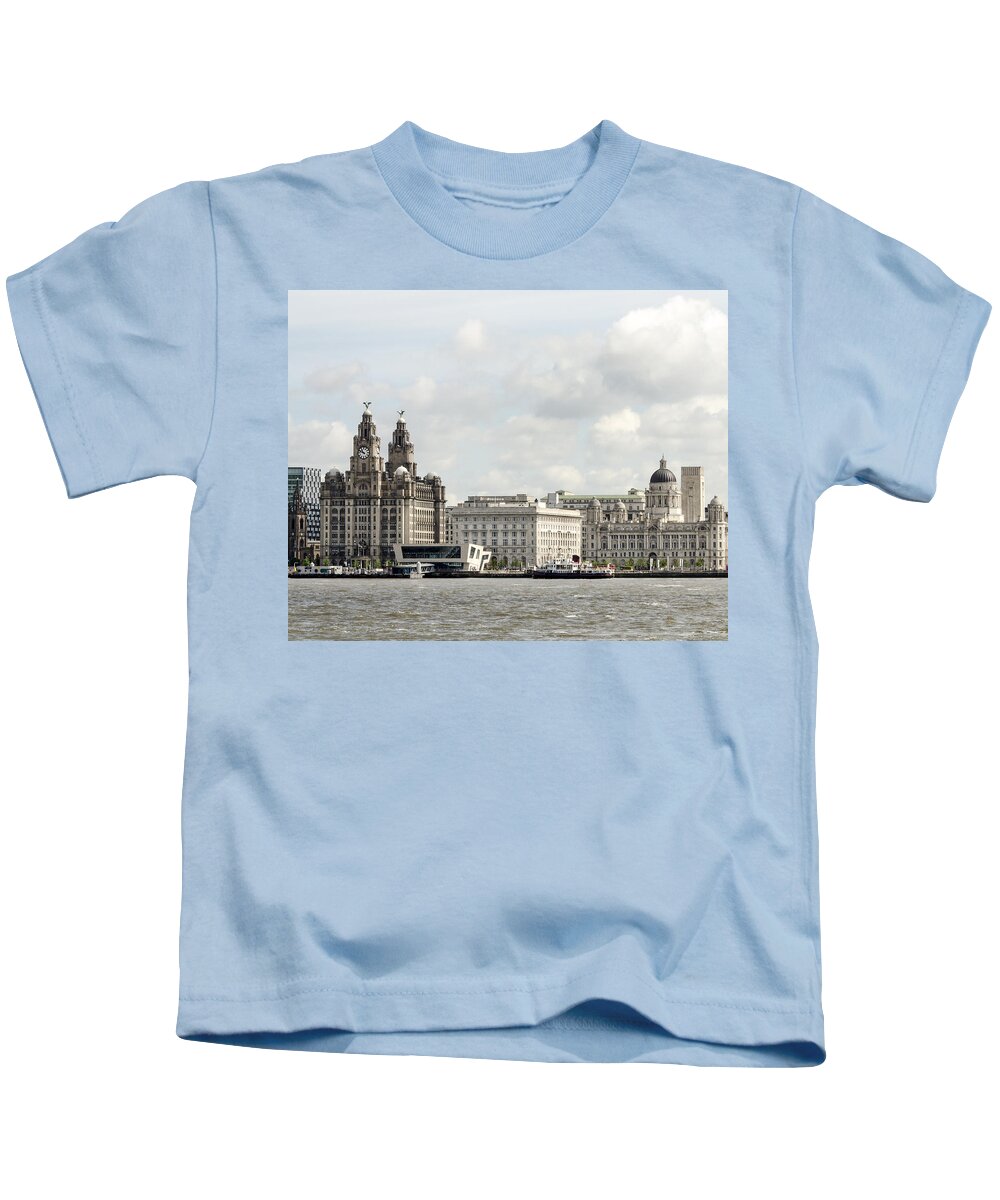 Ferry Kids T-Shirt featuring the photograph Ferry at Liverpool by Spikey Mouse Photography