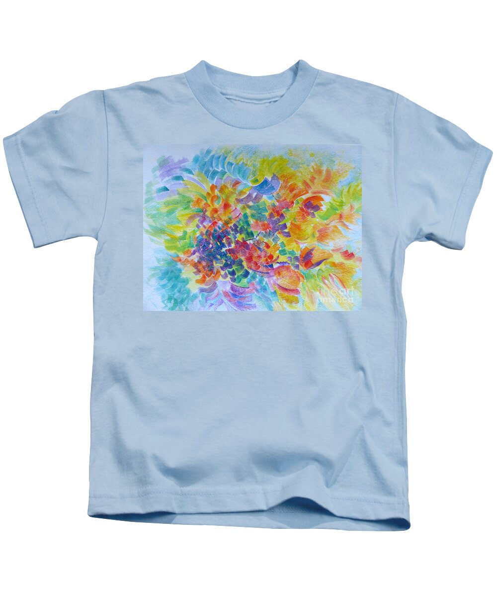 Abstract Kids T-Shirt featuring the painting Flowers in Lavender Vase by Rosanne Licciardi