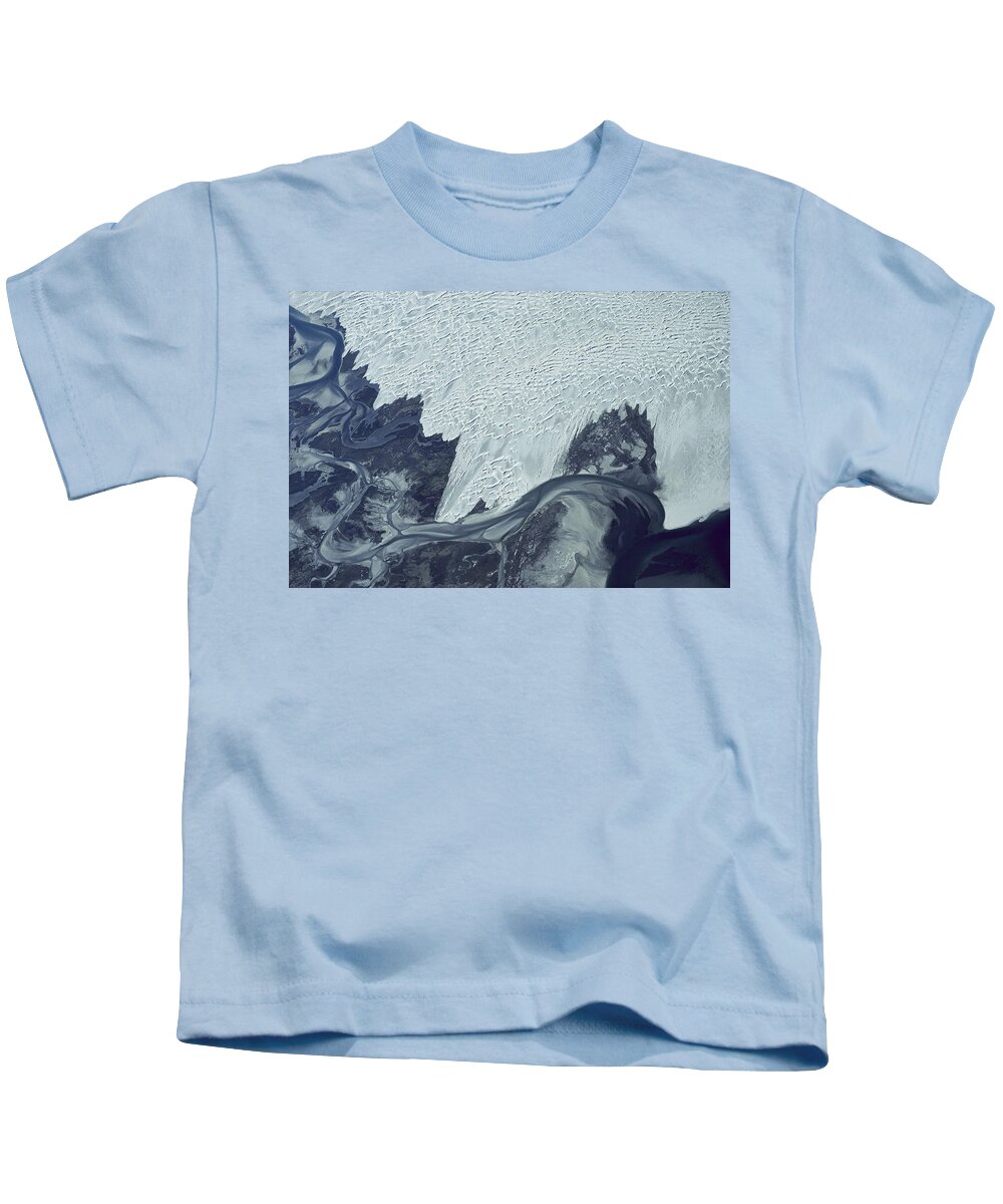 Feb0514 Kids T-Shirt featuring the photograph Guerrero Negro Dunes Aerial Baja Mexico by Larry Minden