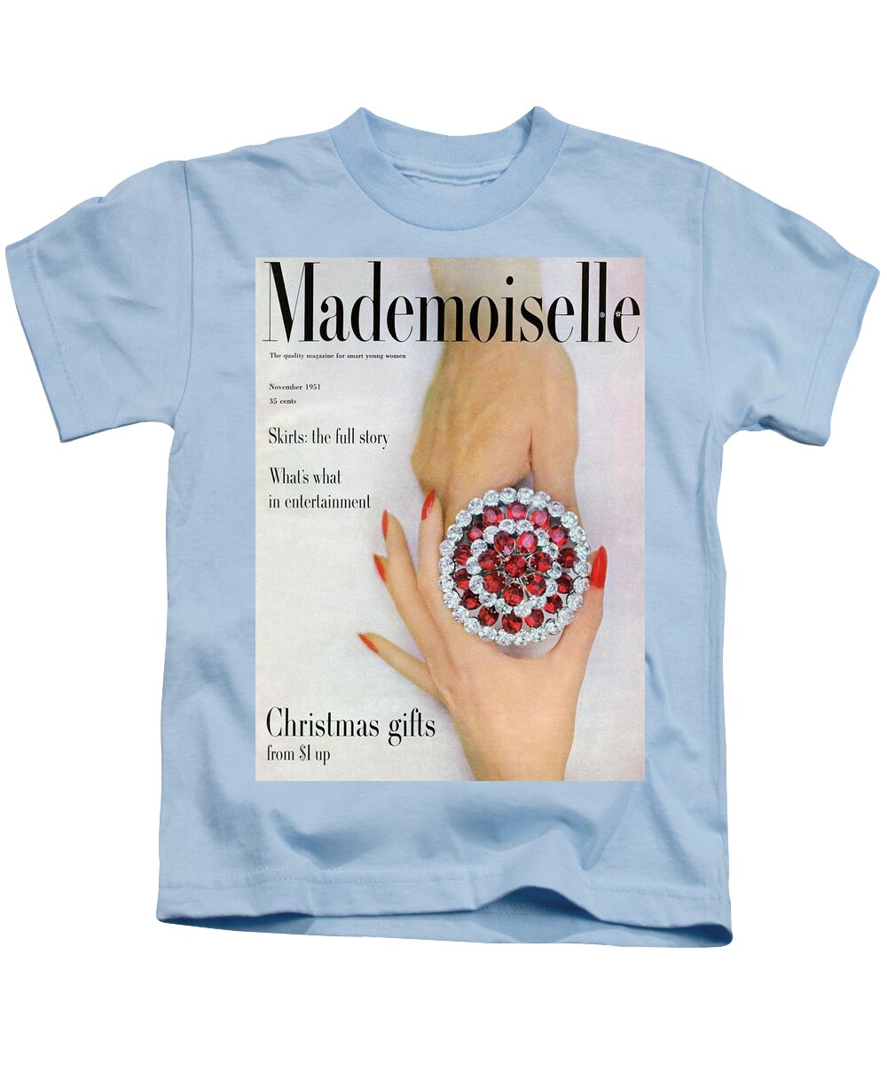 Fashion Kids T-Shirt featuring the photograph Hands Holding A Coro Rhinestone Pin by Somoroff