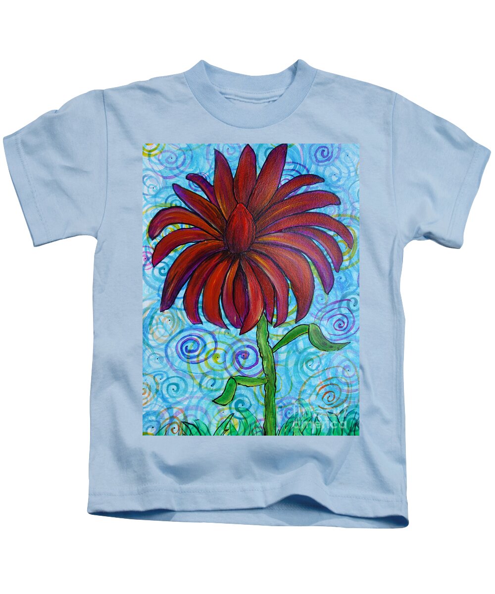 Happy Spring Flower Kids T-Shirt featuring the painting Happy Spring Flower by Jacqueline Athmann
