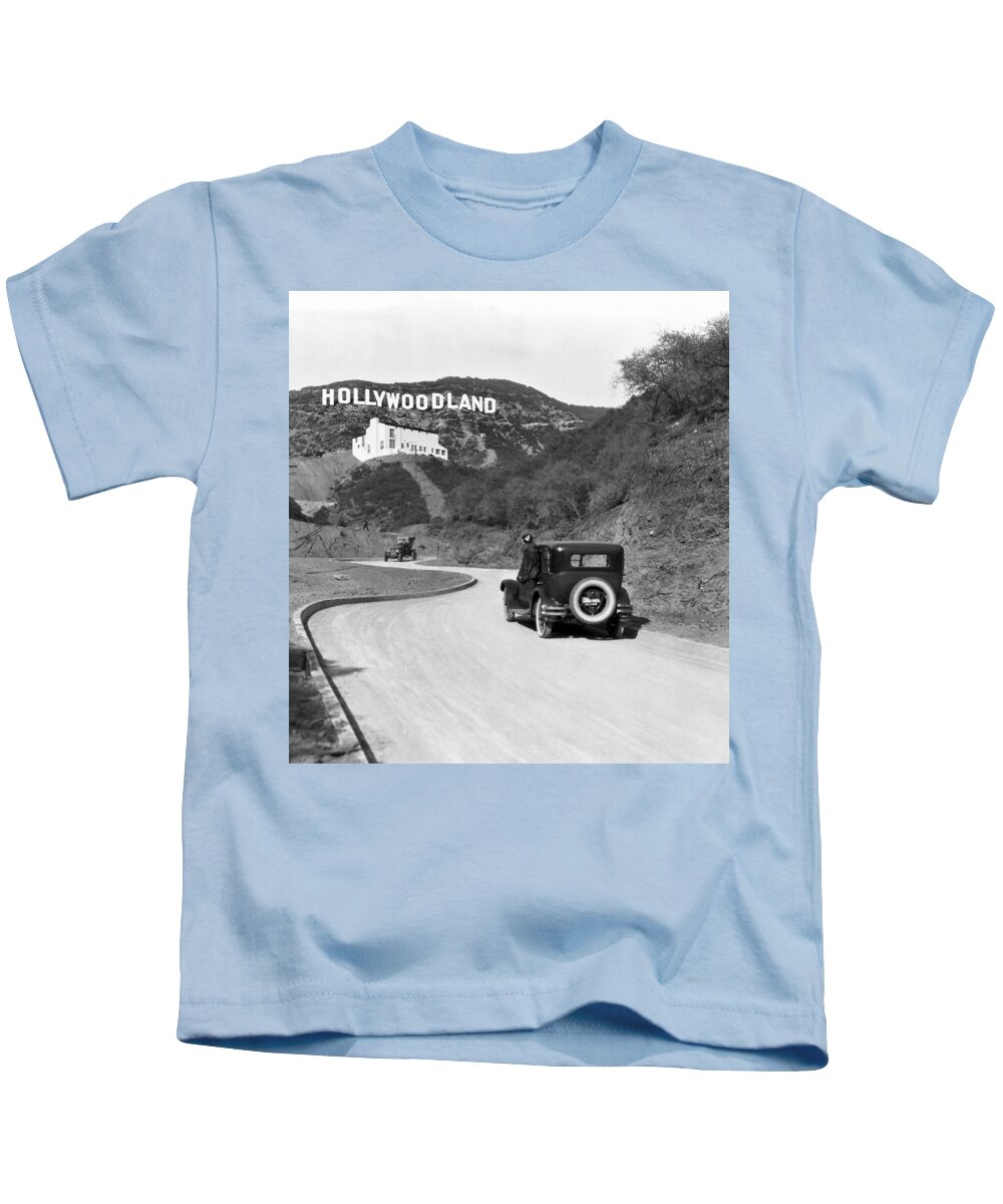 #faatoppicks Kids T-Shirt featuring the photograph Hollywoodland by Underwood Archives
