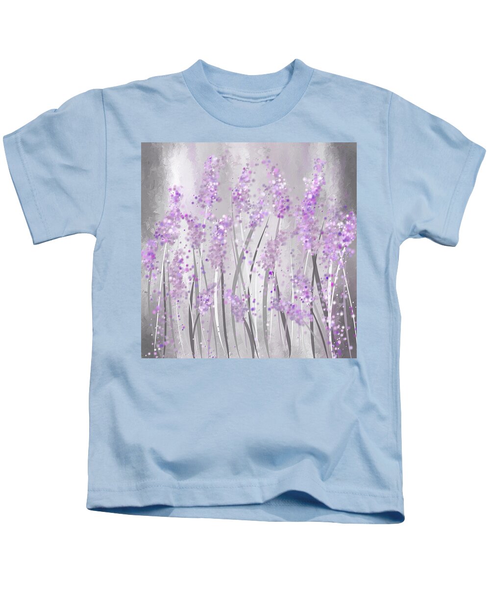 Lavender Kids T-Shirt featuring the painting Lavender Art by Lourry Legarde