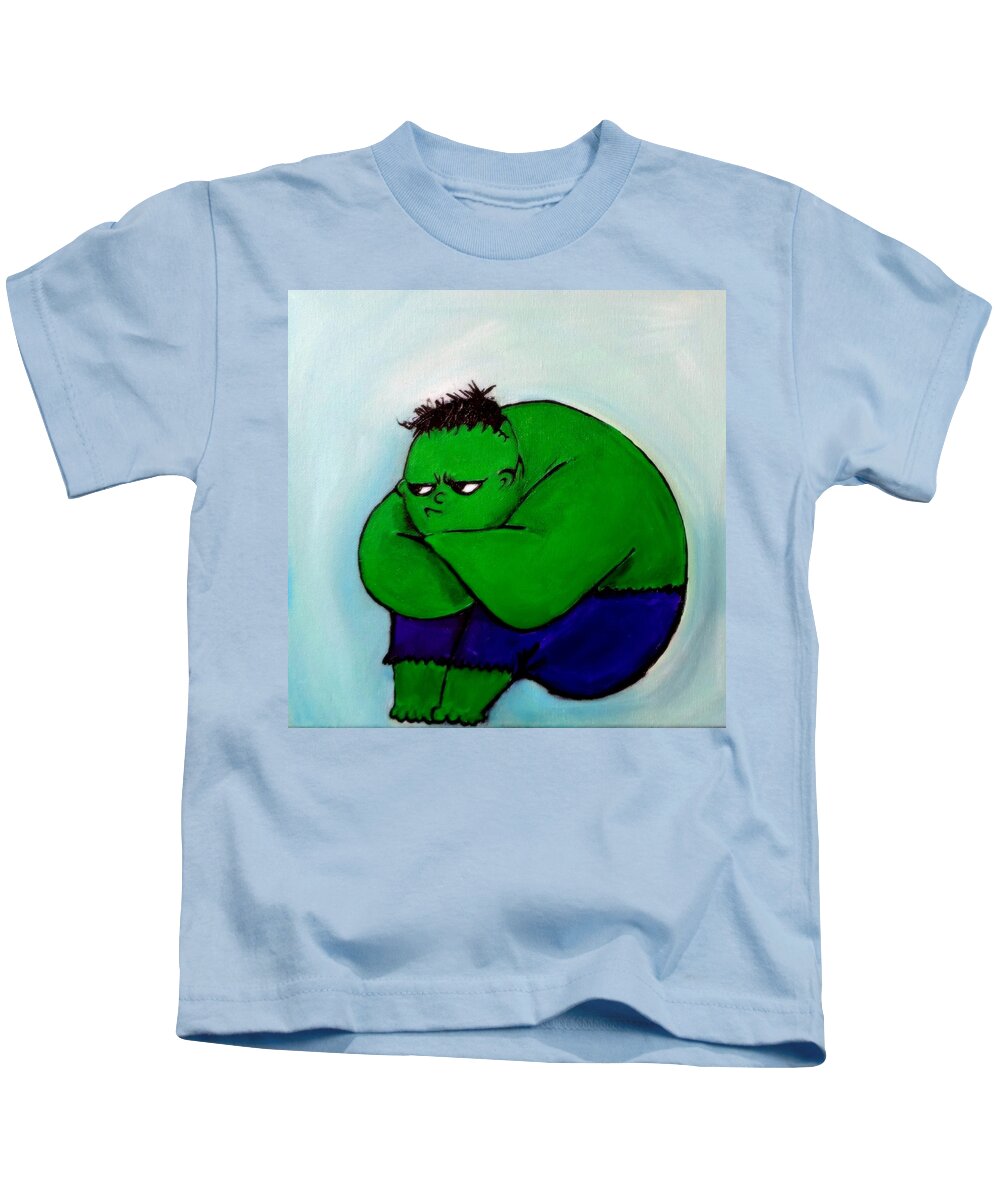 Hulk Kids T-Shirt featuring the painting Le Hulk Incroyable by Katy Hawk