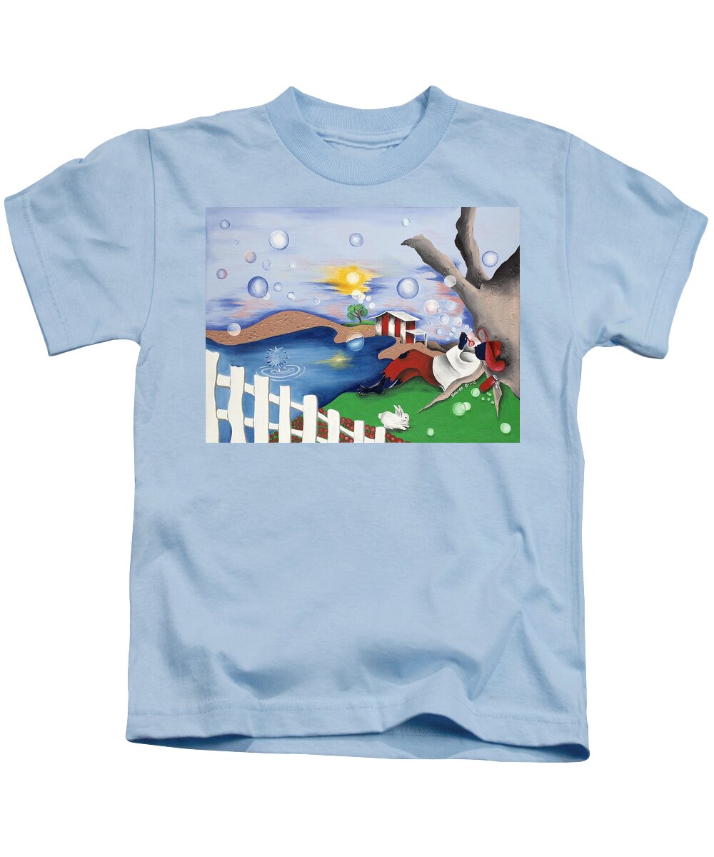 Sabree Kids T-Shirt featuring the painting Live Out the Bubble by Patricia Sabreee