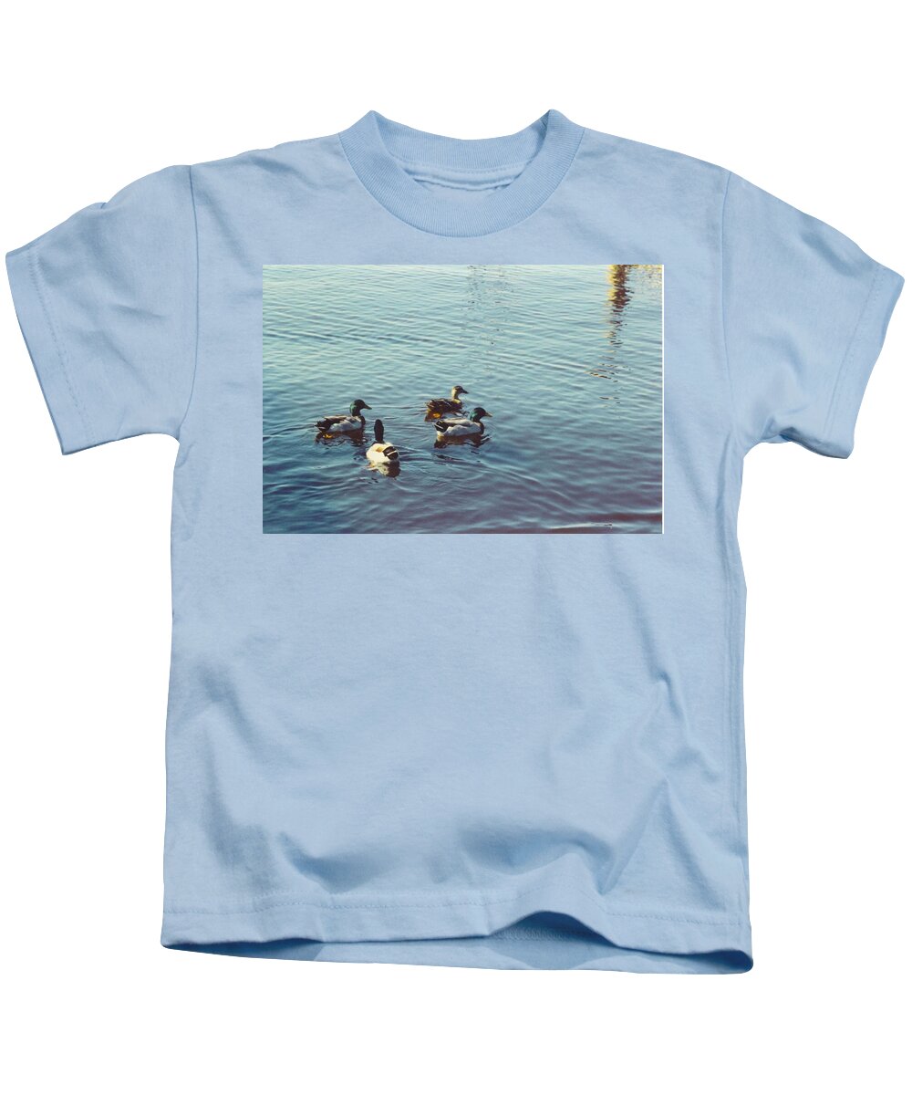 Miami Zoo Kids T-Shirt featuring the photograph Mallard ducks by Robert Floyd