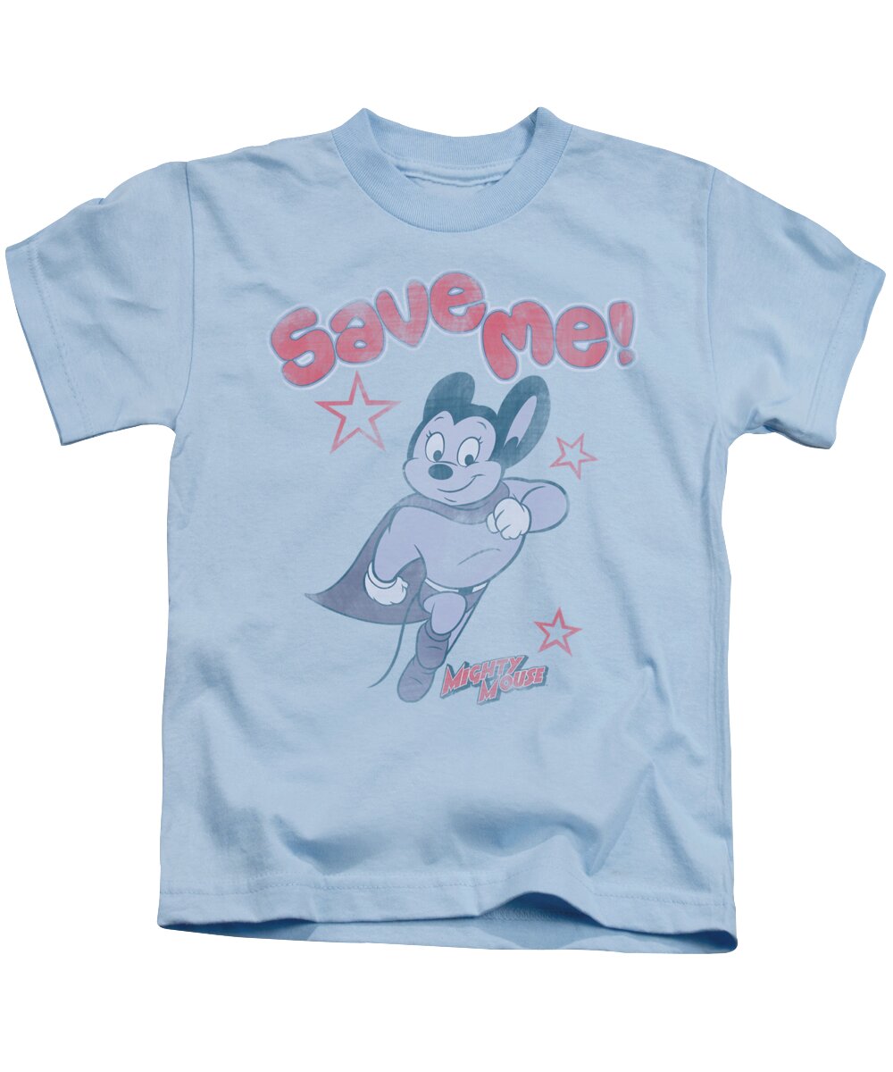 Mighty Mouse Kids T-Shirt featuring the digital art Mighty Mouse - Save Me by Brand A