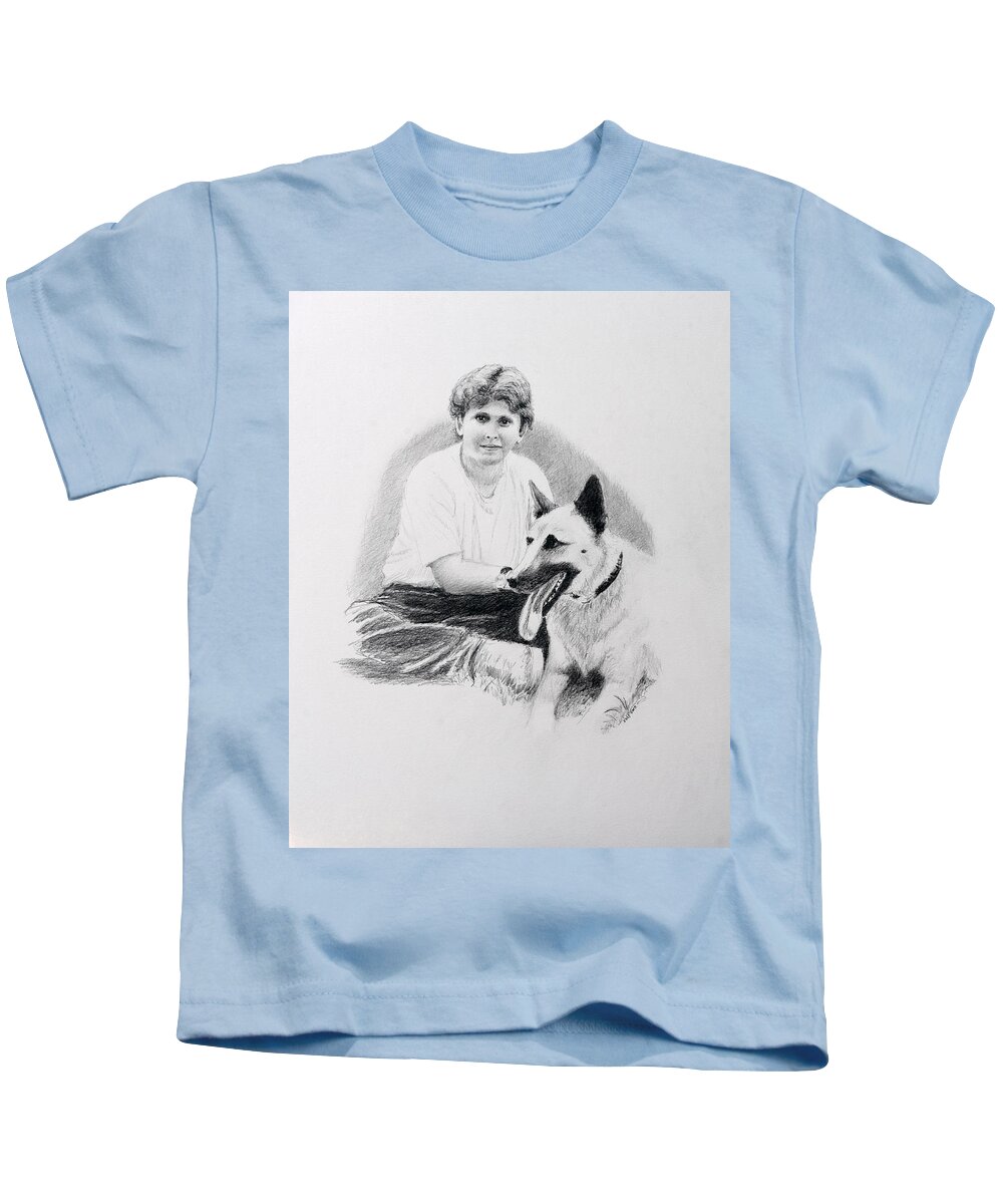 Boy Kids T-Shirt featuring the drawing Nicholai And Bowser by Daniel Reed