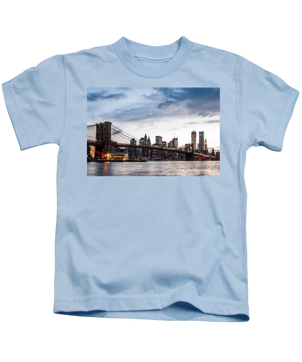 Nyc Kids T-Shirt featuring the photograph NYC Brooklyn Bridge by Hannes Cmarits
