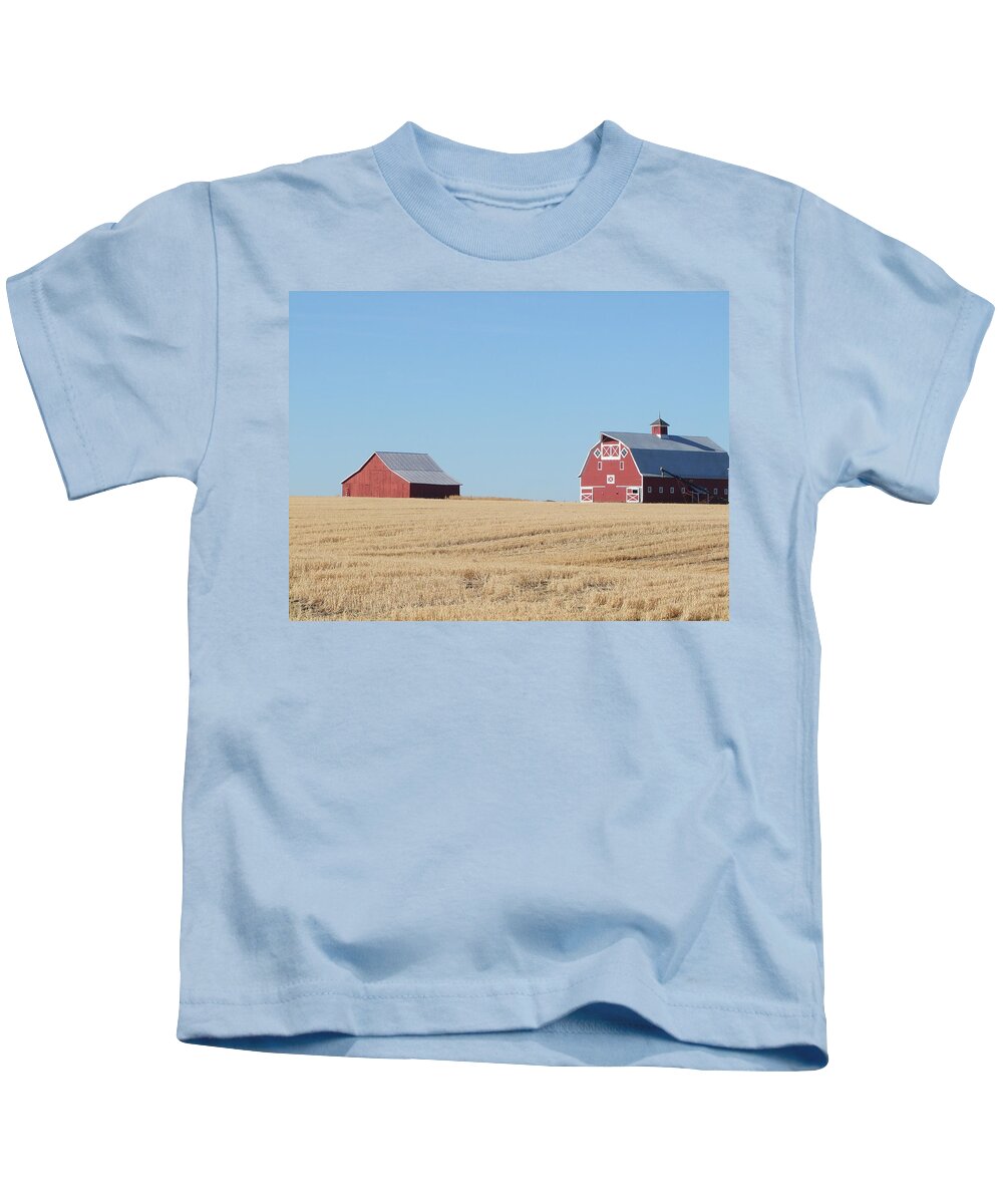 Barns Kids T-Shirt featuring the photograph Old and New by Ron Roberts