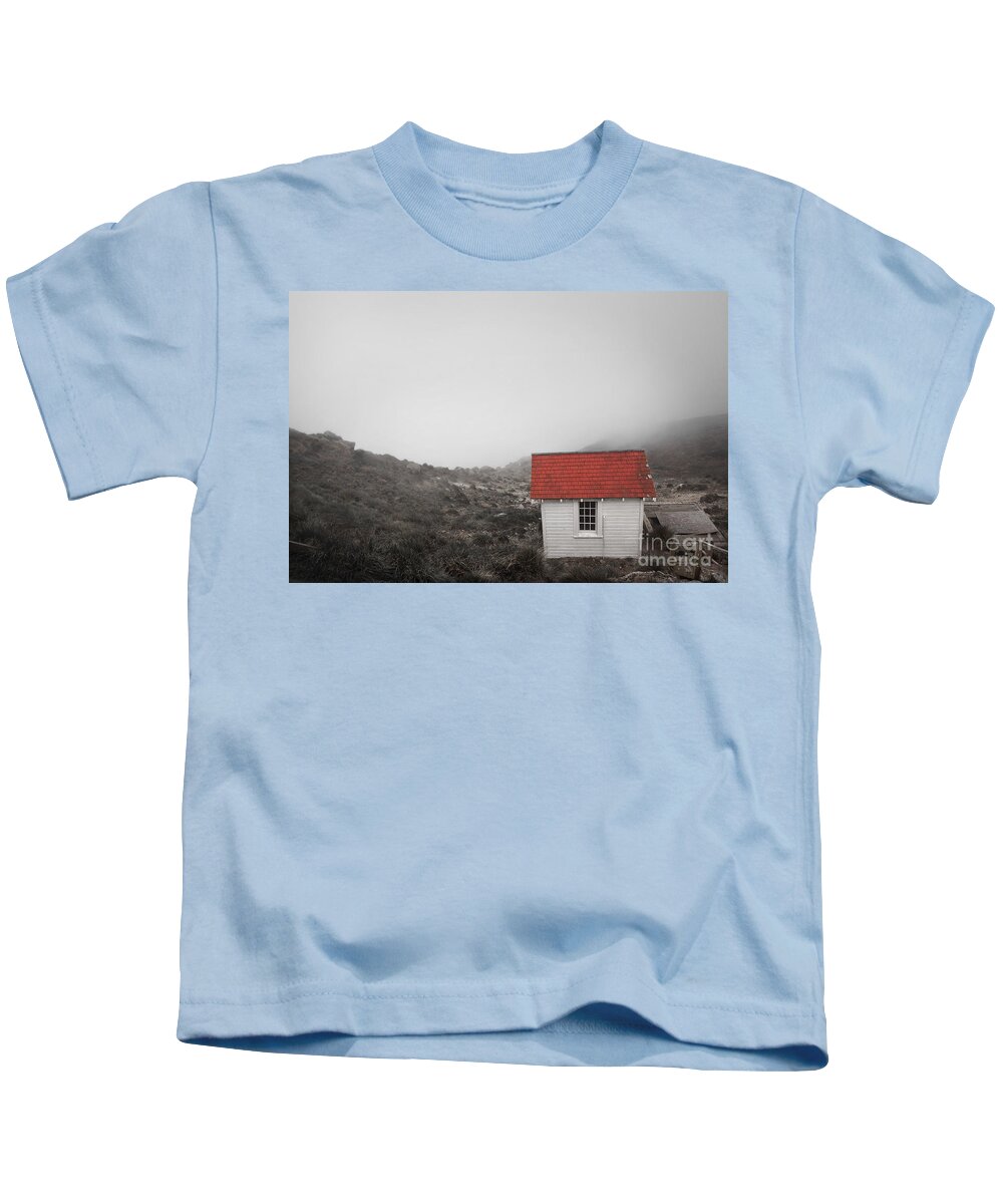 Landscape Kids T-Shirt featuring the photograph One Room in a Fog by Ellen Cotton