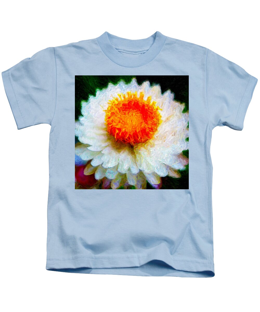 Daisy Kids T-Shirt featuring the digital art Paper Daisy by Chuck Mountain