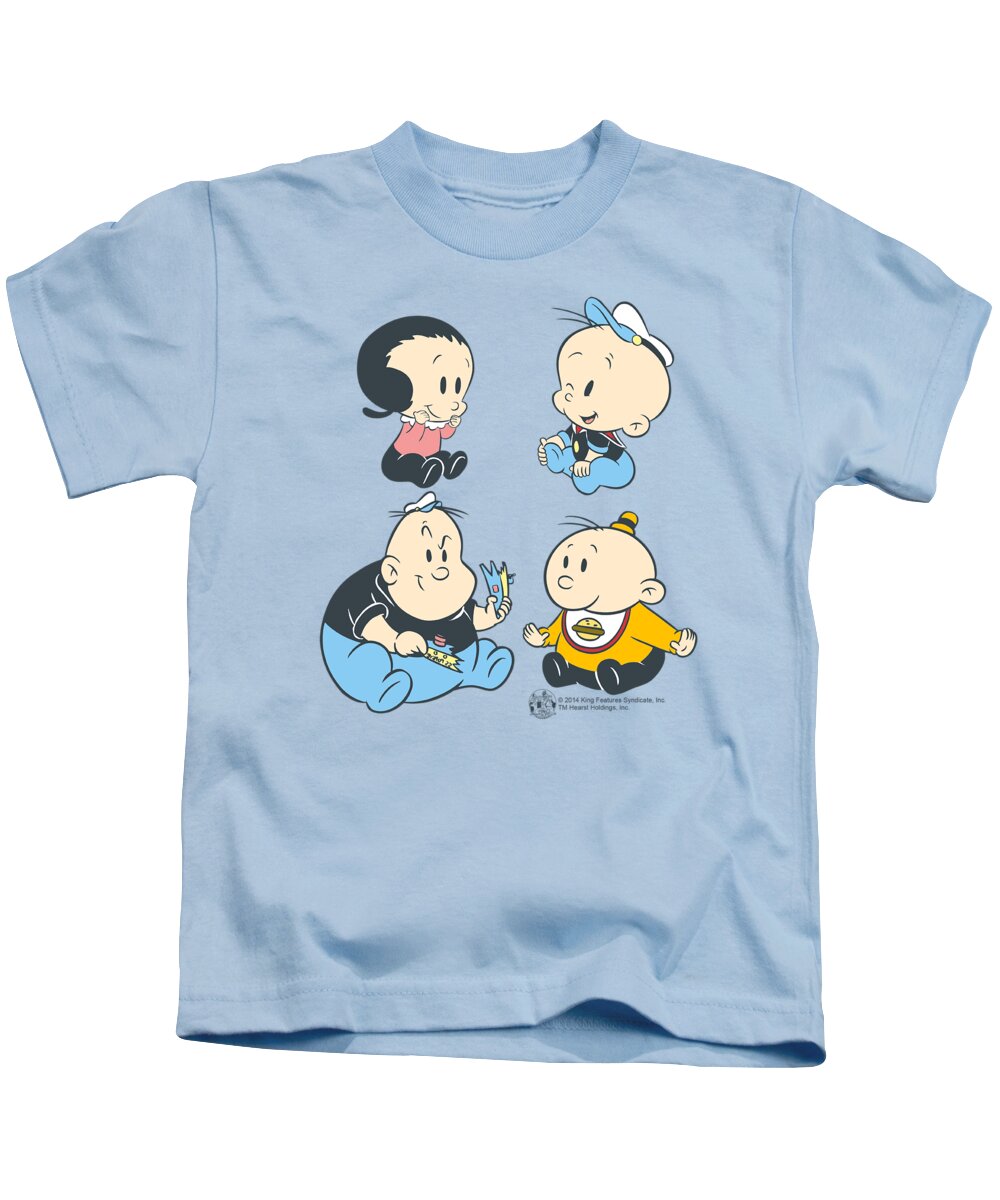  Kids T-Shirt featuring the digital art Popeye - Four Friends by Brand A