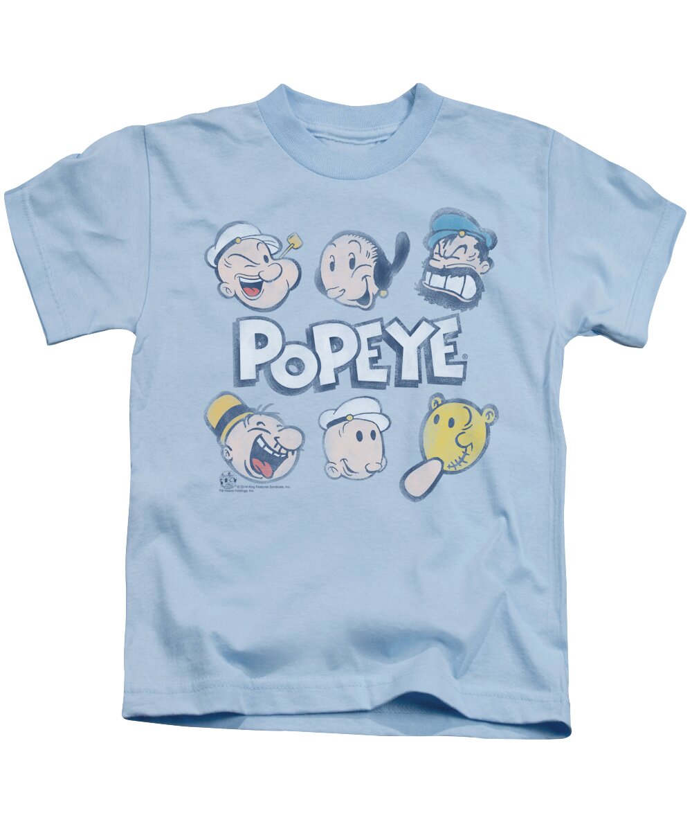  Kids T-Shirt featuring the digital art Popeye - Heads Up by Brand A