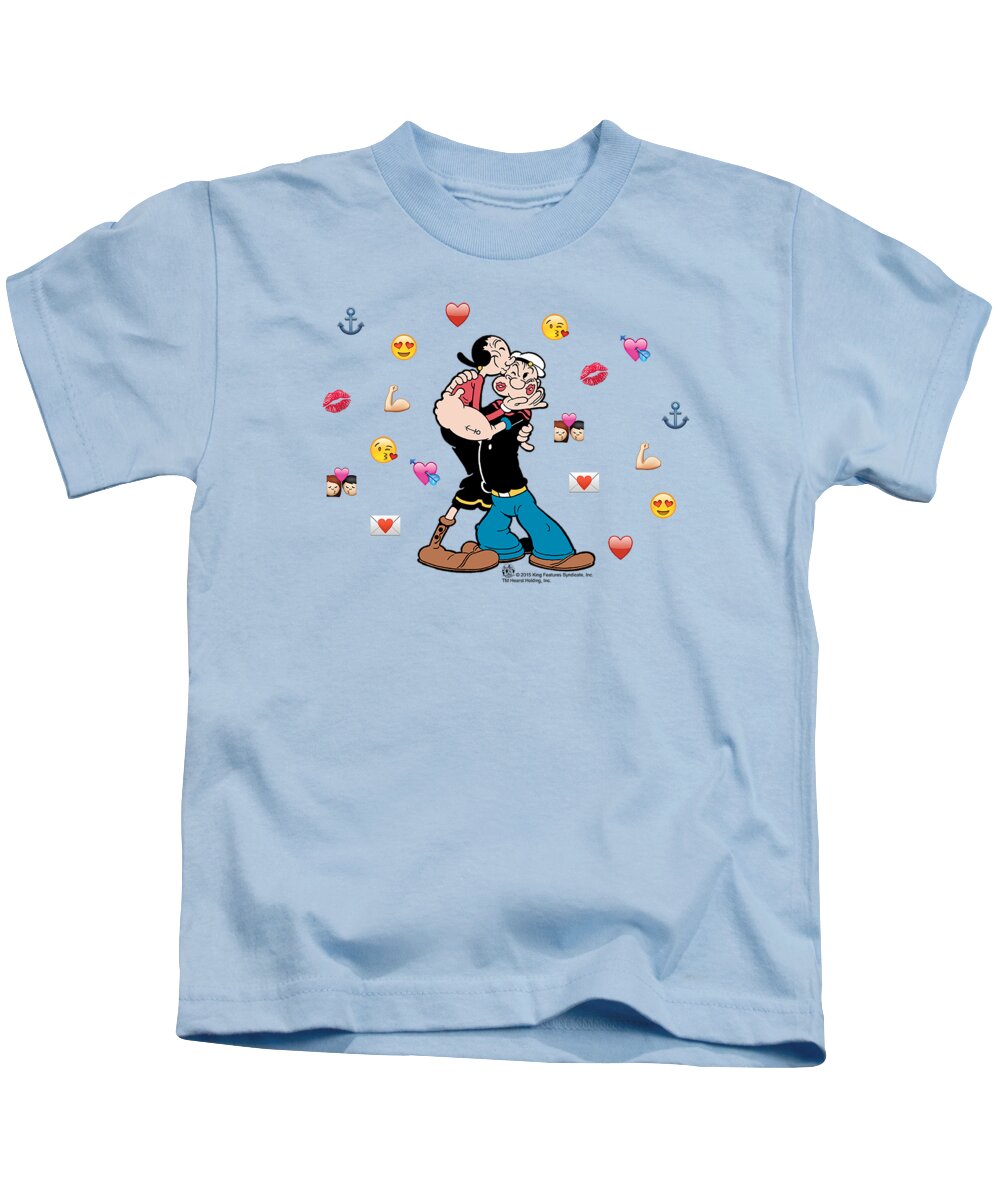  Kids T-Shirt featuring the digital art Popeye - Love Icons by Brand A
