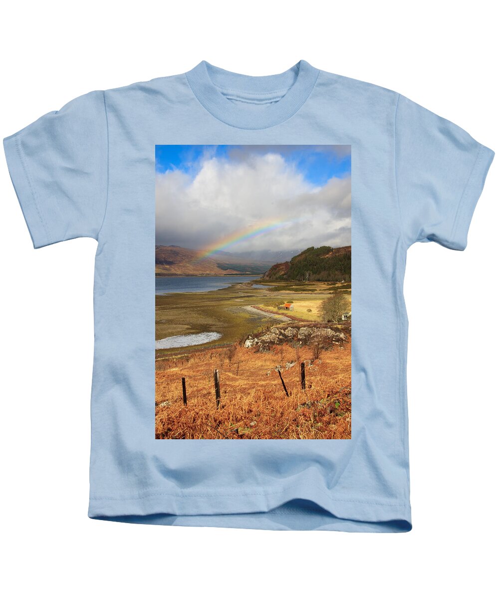 Europe Kids T-Shirt featuring the photograph Rainbow after the storm by Sue Leonard