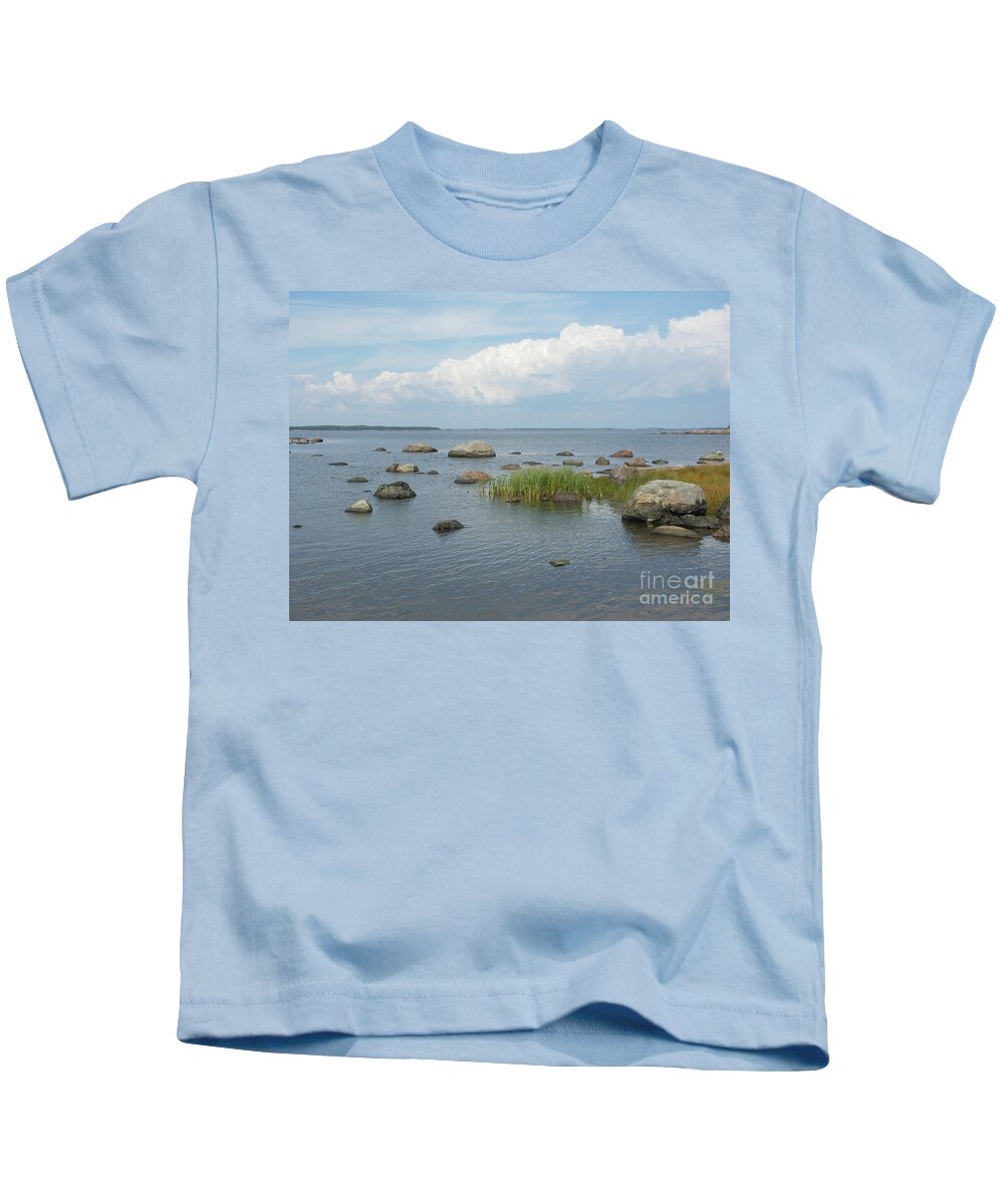 Rocks On The Sea Kids T-Shirt featuring the photograph Rocks on the Baltic Sea by Ilkka Porkka