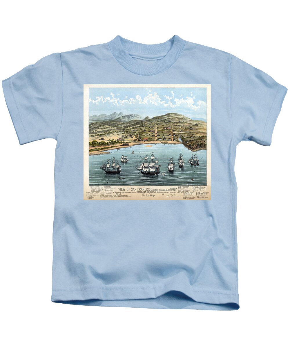 1846 Kids T-Shirt featuring the photograph San Francisco by Granger