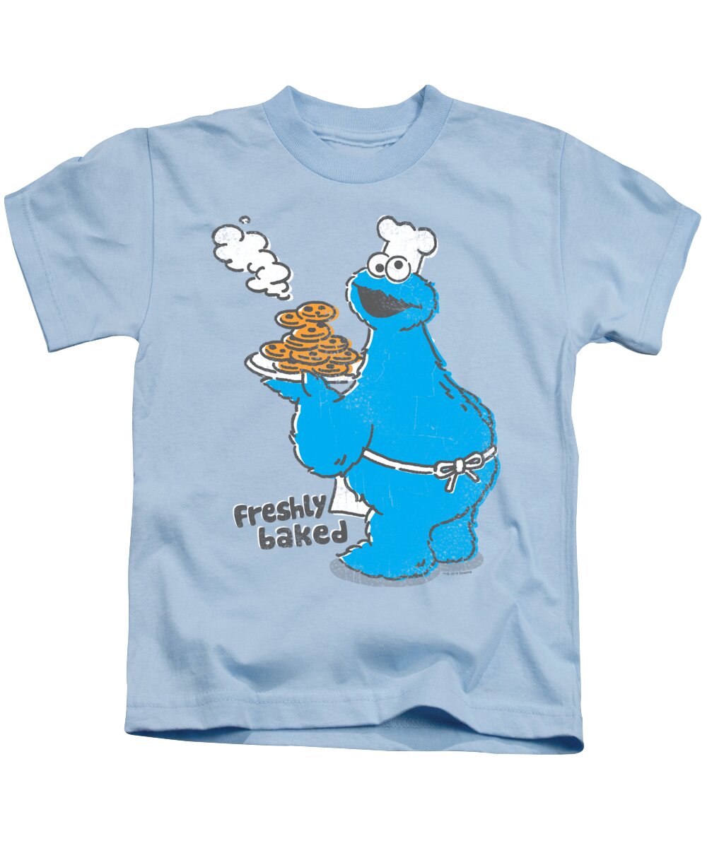  Kids T-Shirt featuring the digital art Sesame Street - Freshly Baked by Brand A