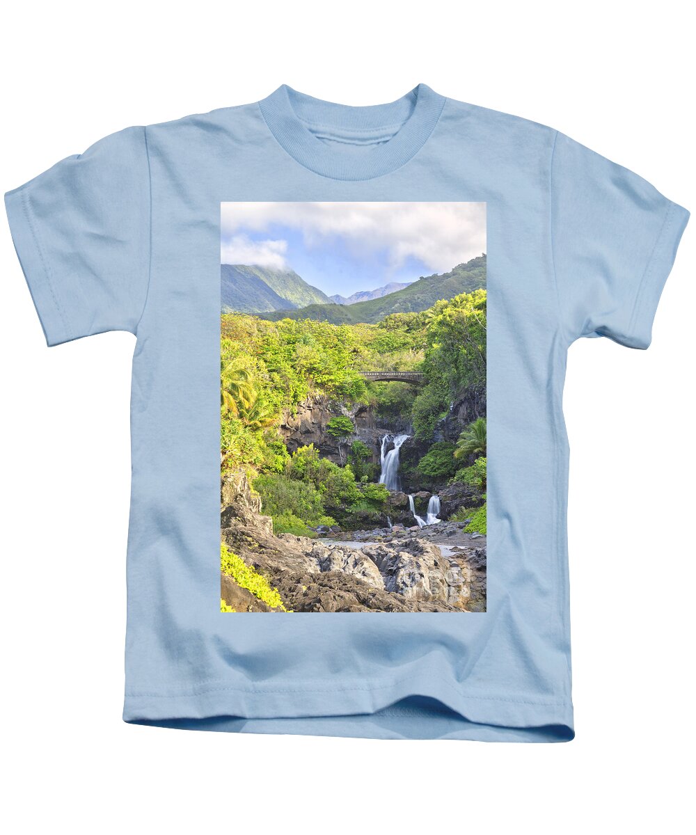 Hana Kids T-Shirt featuring the photograph Seven Sacred Pools Maui Hawaii by Ken Brown