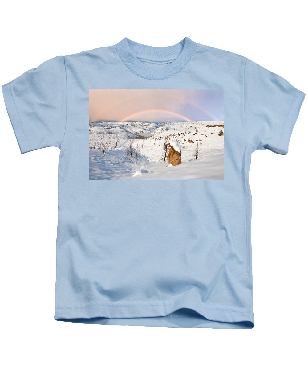 Oregon Kids T-Shirt featuring the photograph Snow Capped Hoodoo's by Andrew Kumler