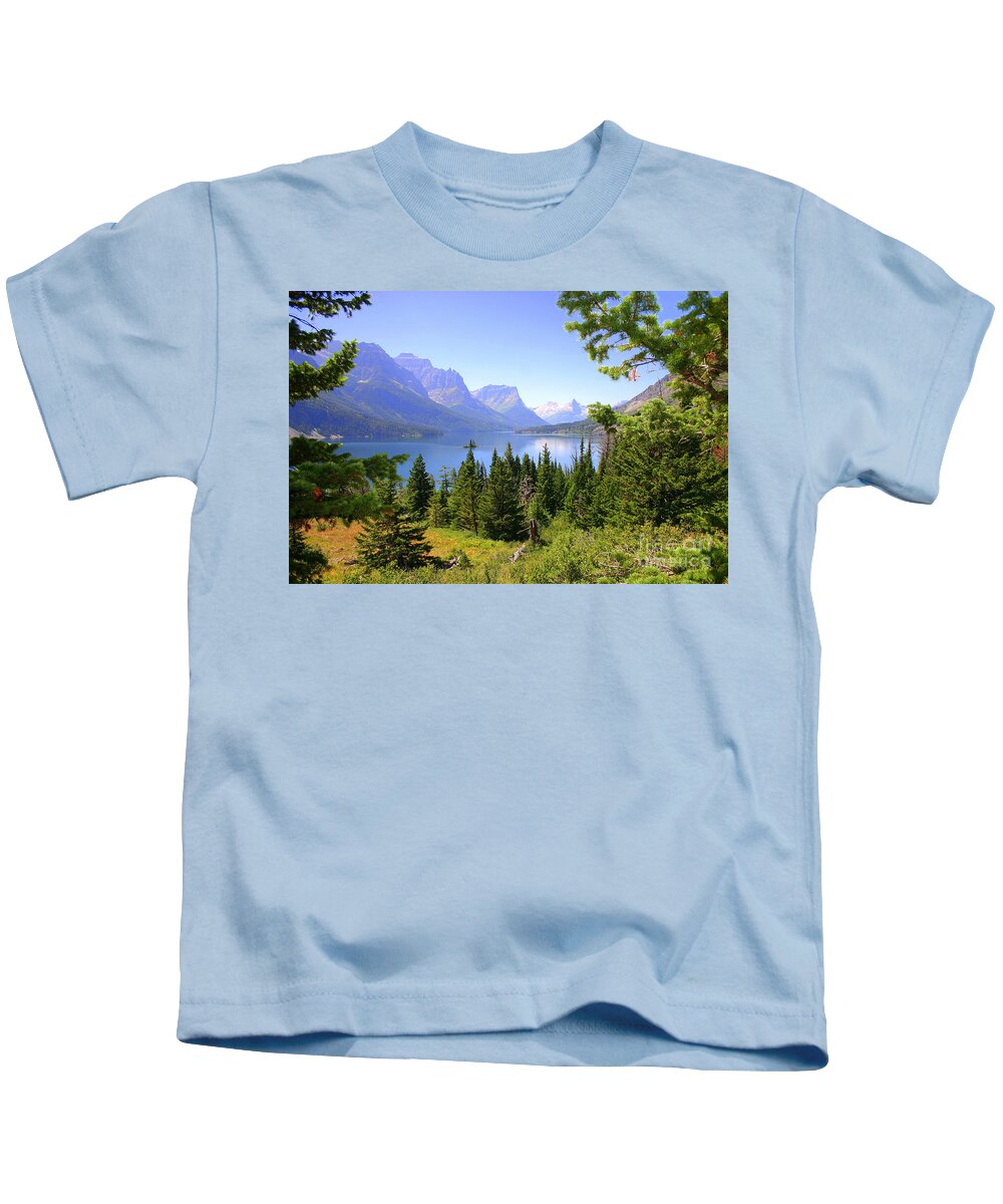 Scenic Kids T-Shirt featuring the photograph St. Mary Lake by Bob Hislop