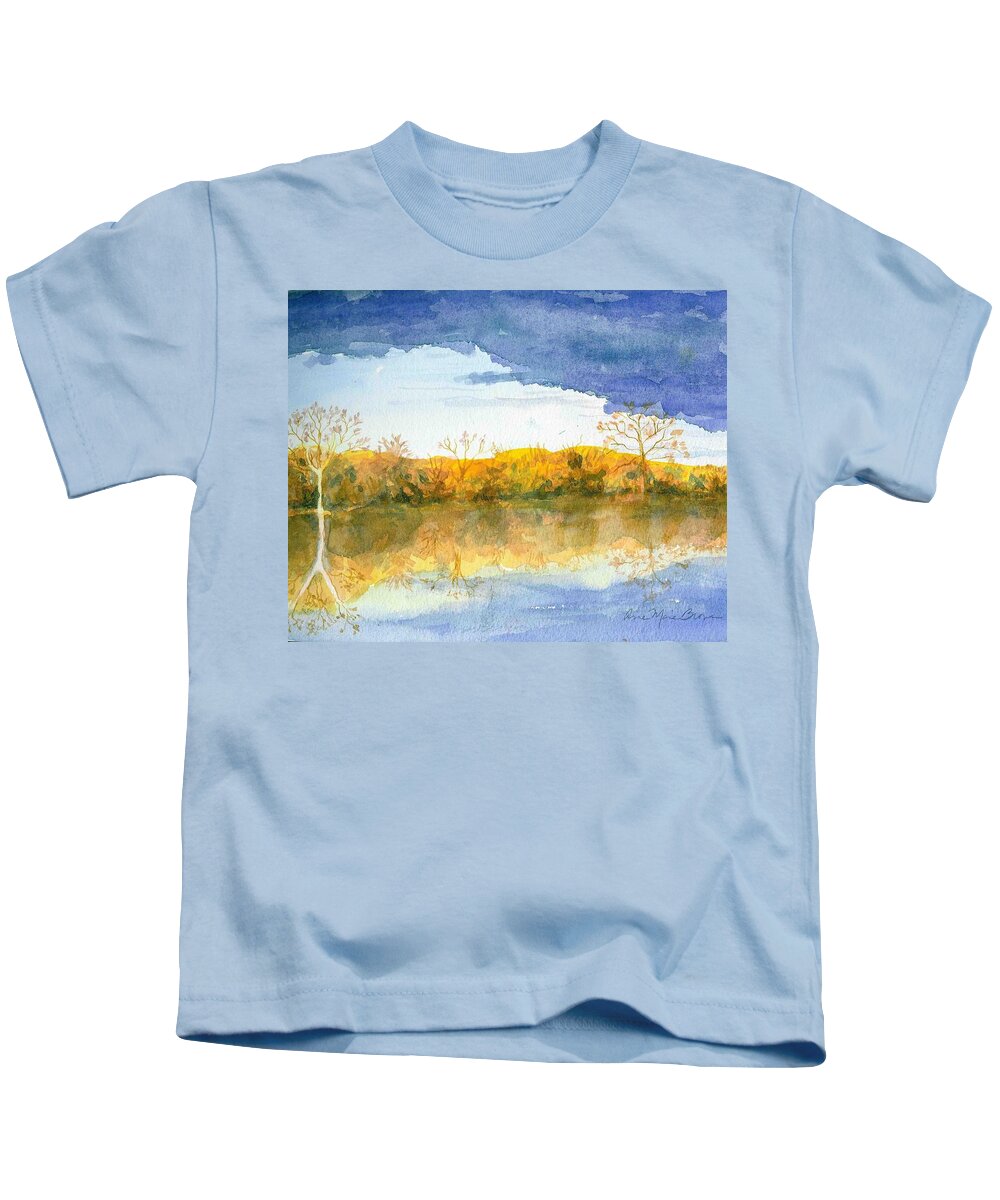 Swamp Kids T-Shirt featuring the painting Stormy Swamp by Anne Marie Brown