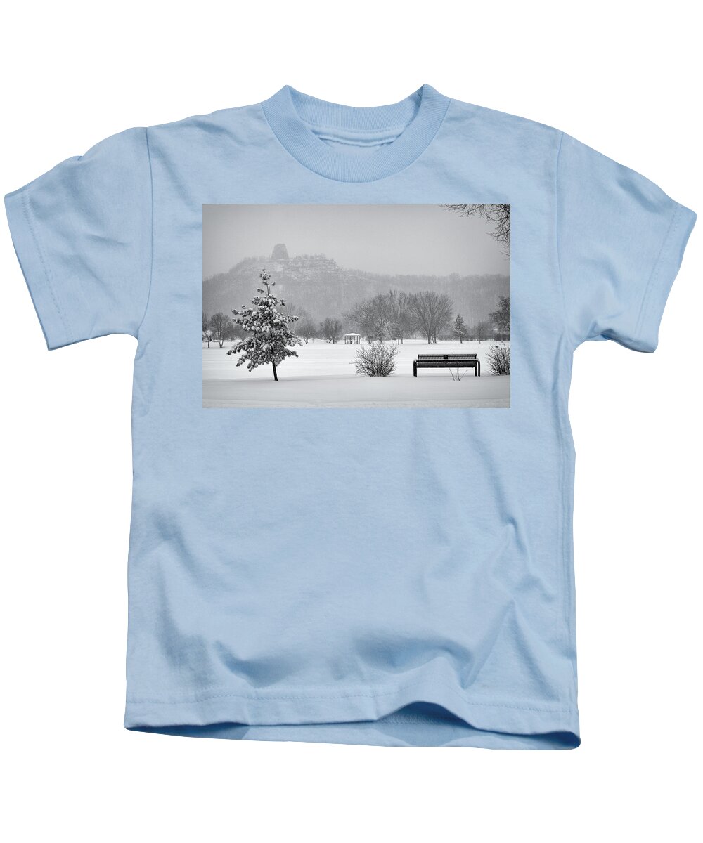 Sugarloaf Kids T-Shirt featuring the photograph Sugarloaf Snowstorm by Al Mueller