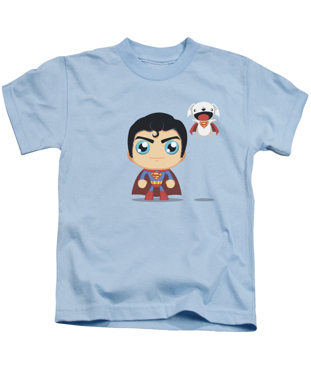 Superman Kids T-Shirt featuring the digital art Superman - Cute Superman by Brand A