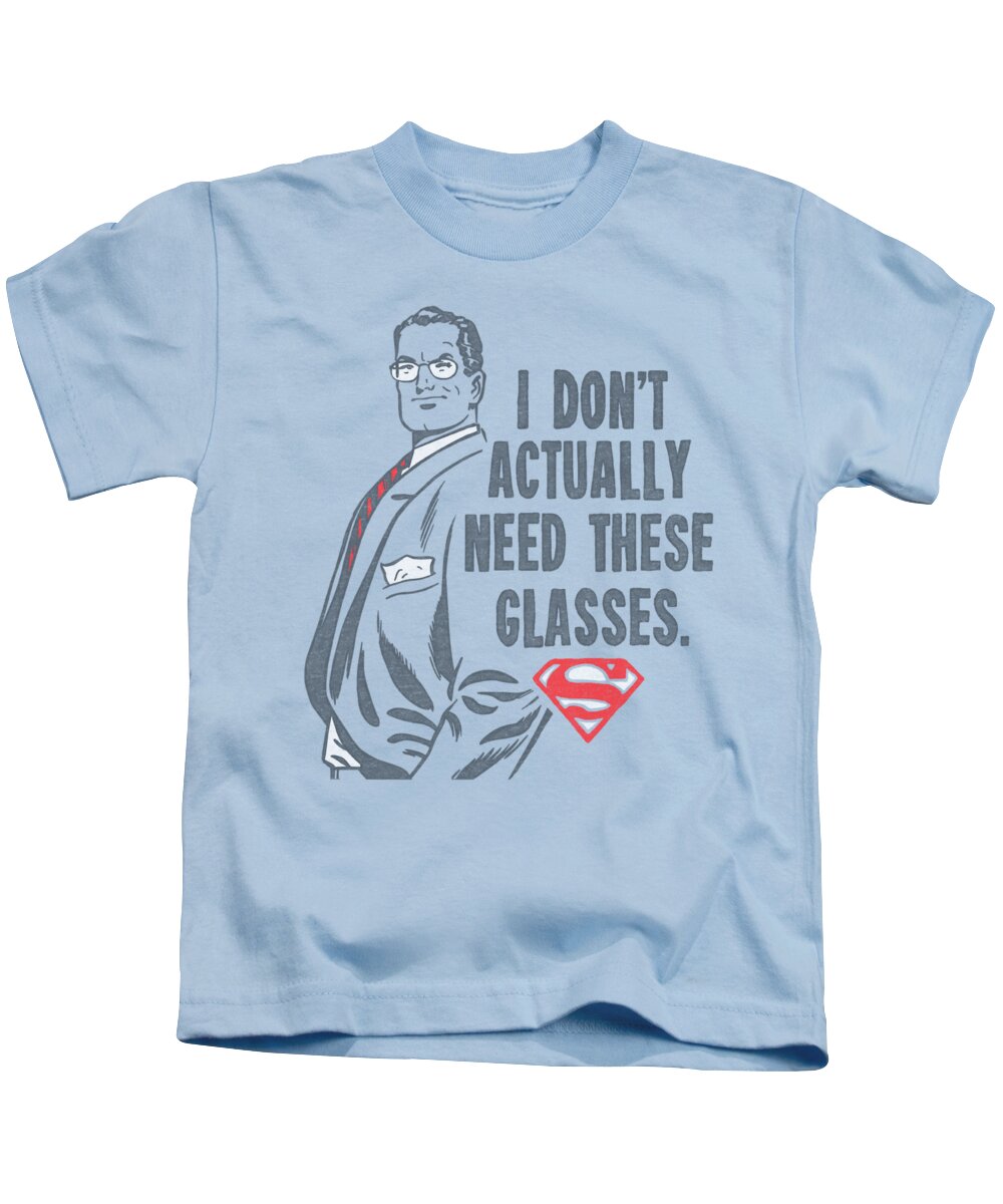 Superman Kids T-Shirt featuring the digital art Superman - Don't Need Glasses by Brand A