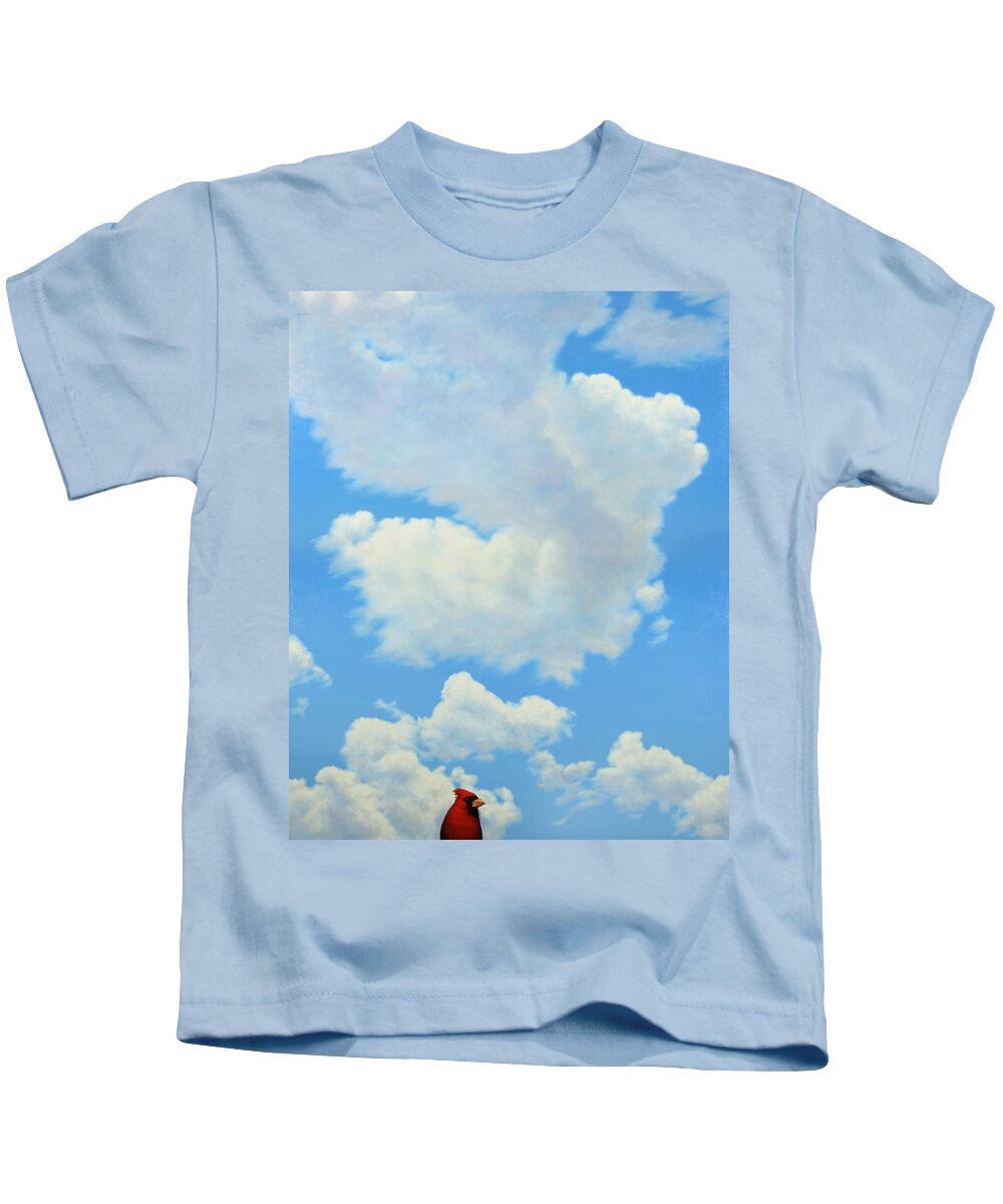 Cardinal Kids T-Shirt featuring the painting The Cardinal by James W Johnson