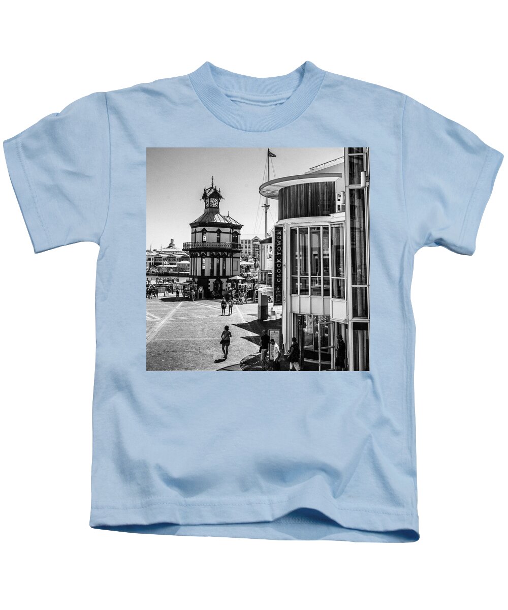 Streetstreetphotography Kids T-Shirt featuring the photograph The Clock Tower by Aleck Cartwright