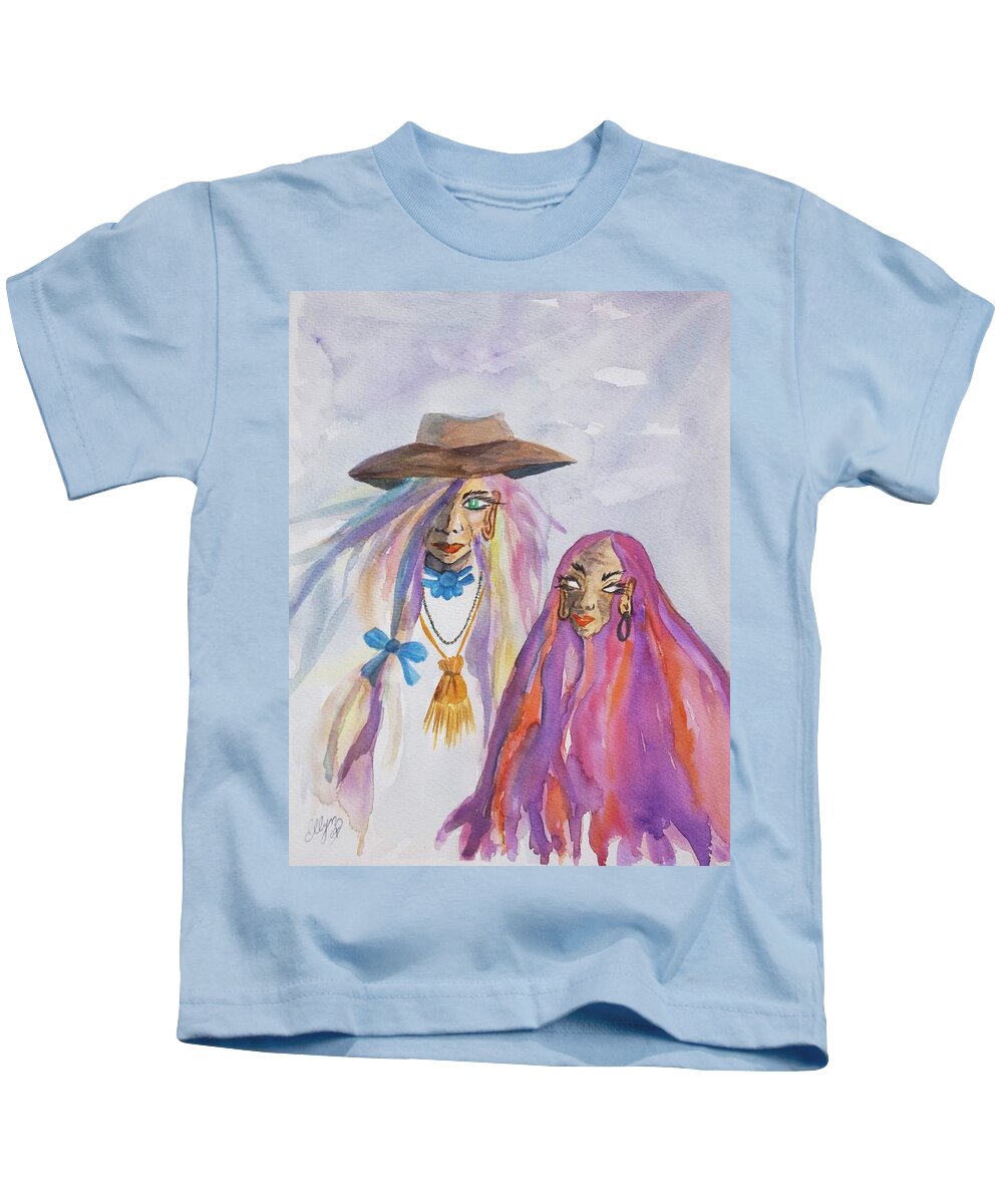 Seer Kids T-Shirt featuring the painting The Seer by Ellen Levinson