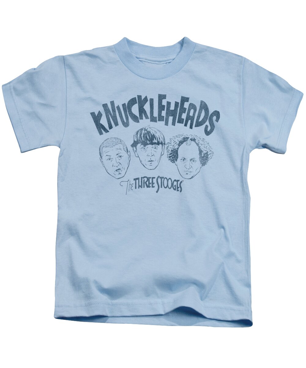 The Three Stooges Kids T-Shirt featuring the digital art Three Stooges - Knuckleheads by Brand A